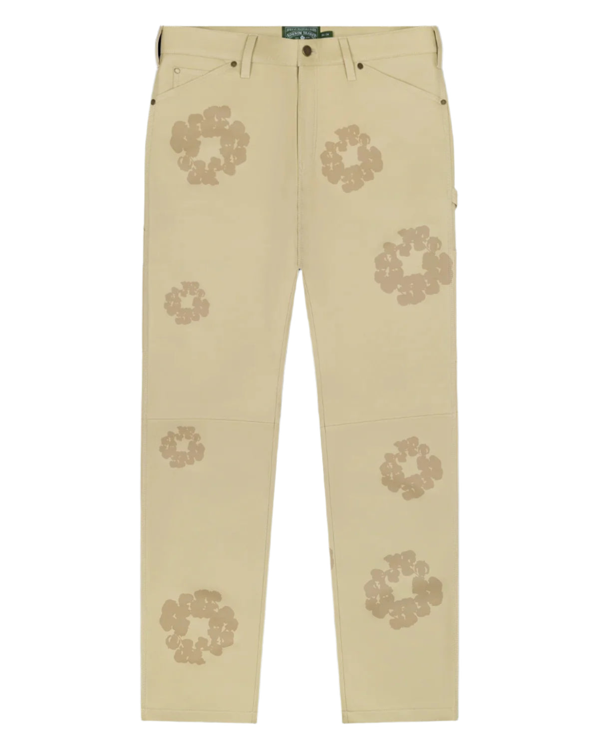 Cotton Wreath Leather Pants