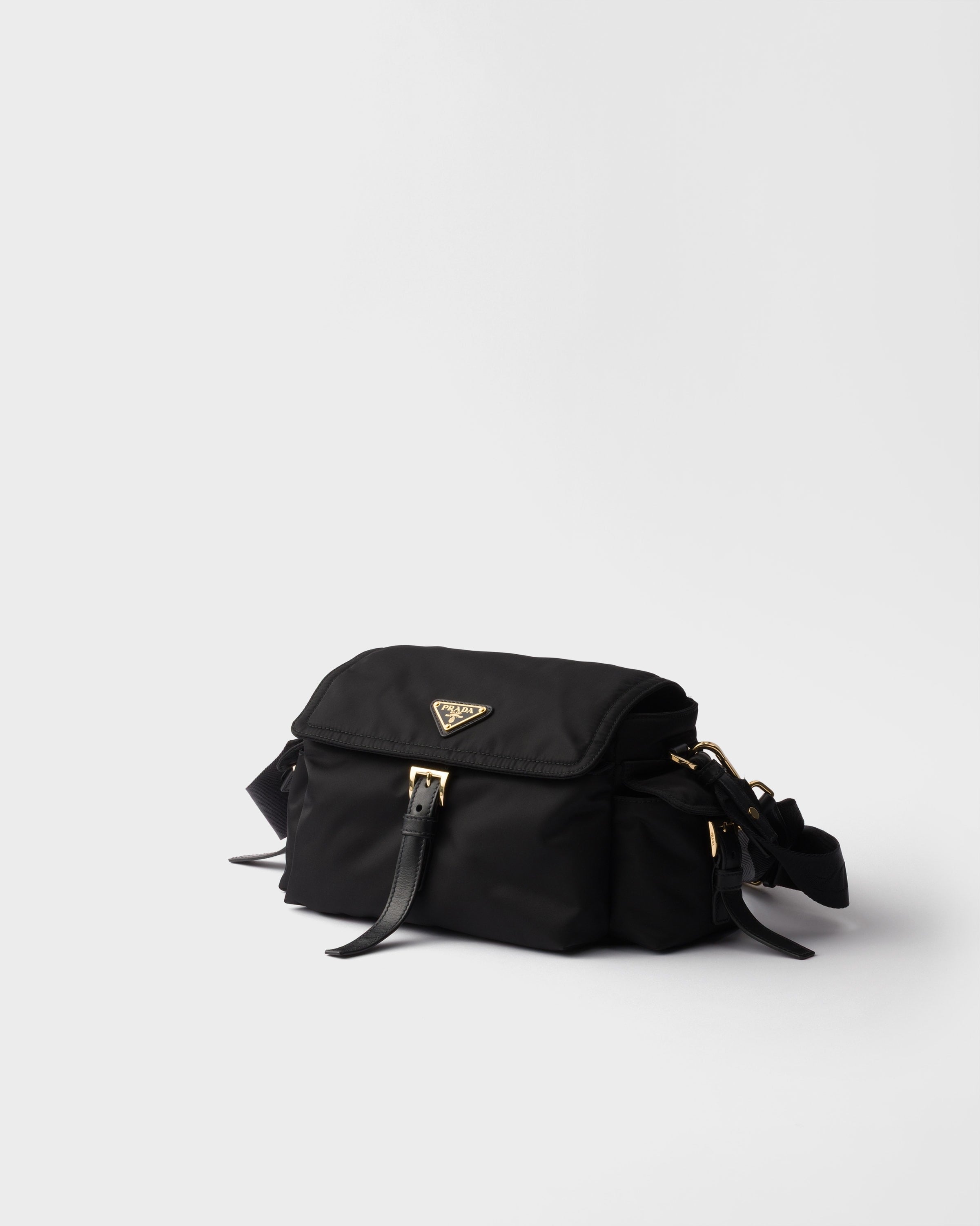 Prada Explore medium Re-Nylon shoulder bag with flap Black