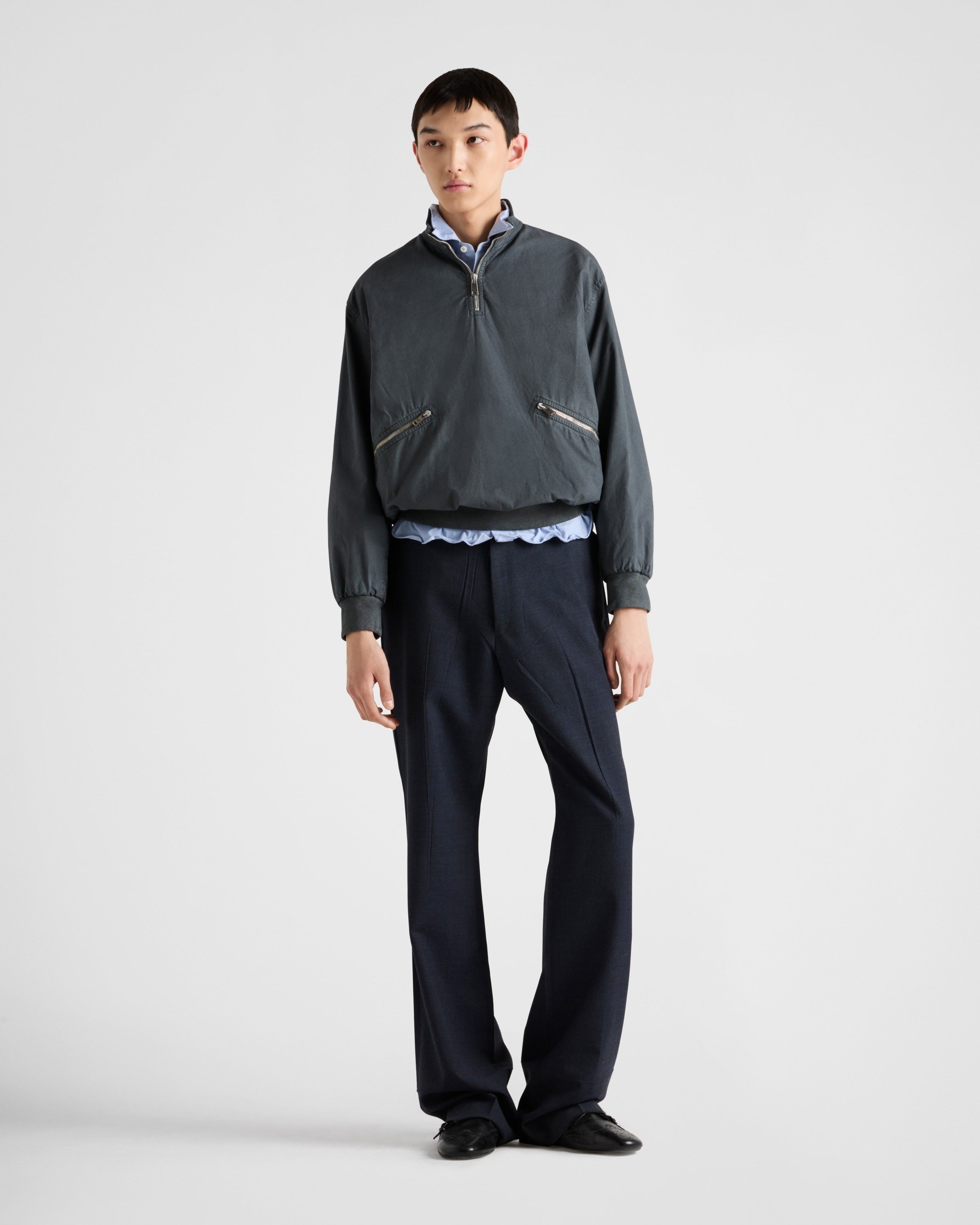Cotton blouson jacket Lead Gray