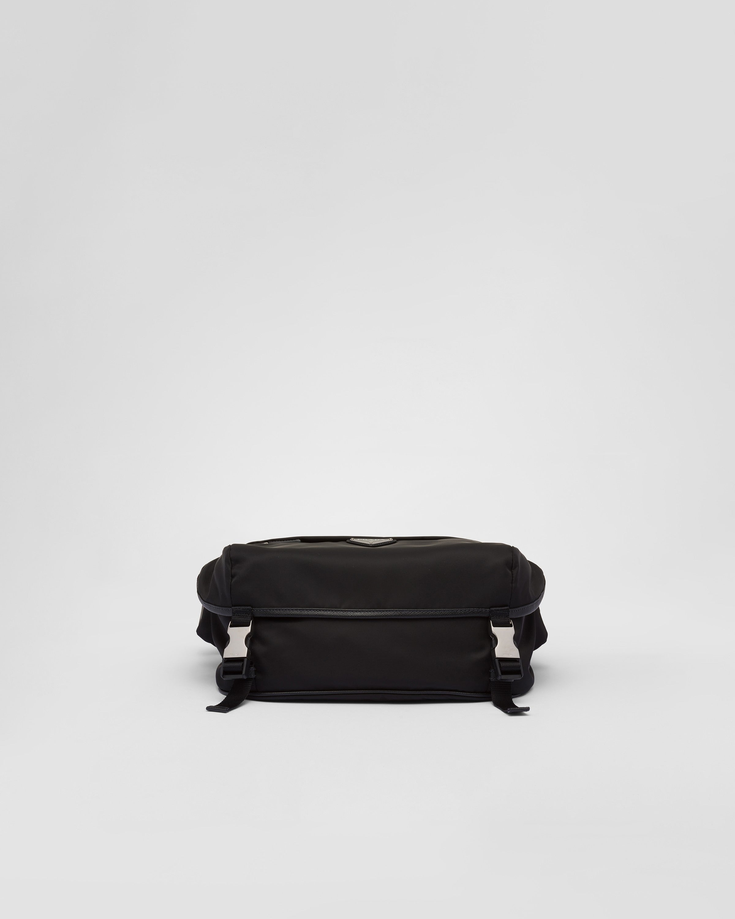 Re-Nylon and Saffiano leather shoulder bag Black