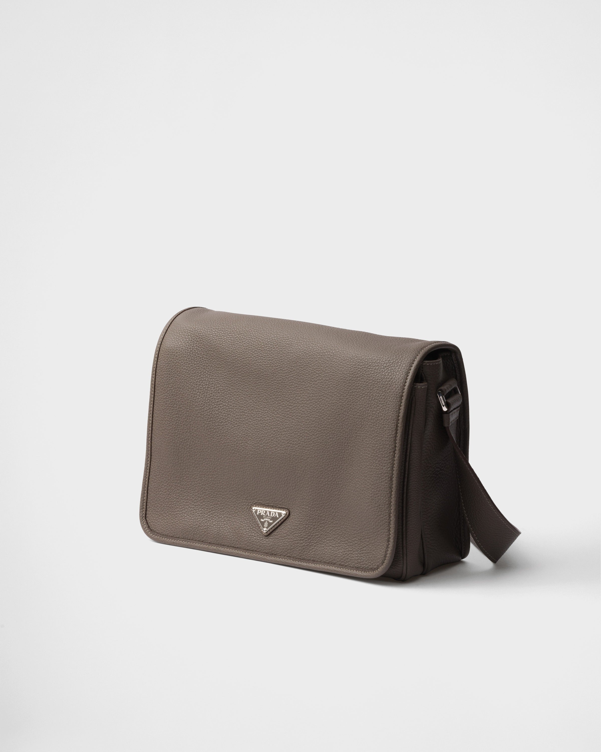 Leather shoulder bag Bamboo Gray