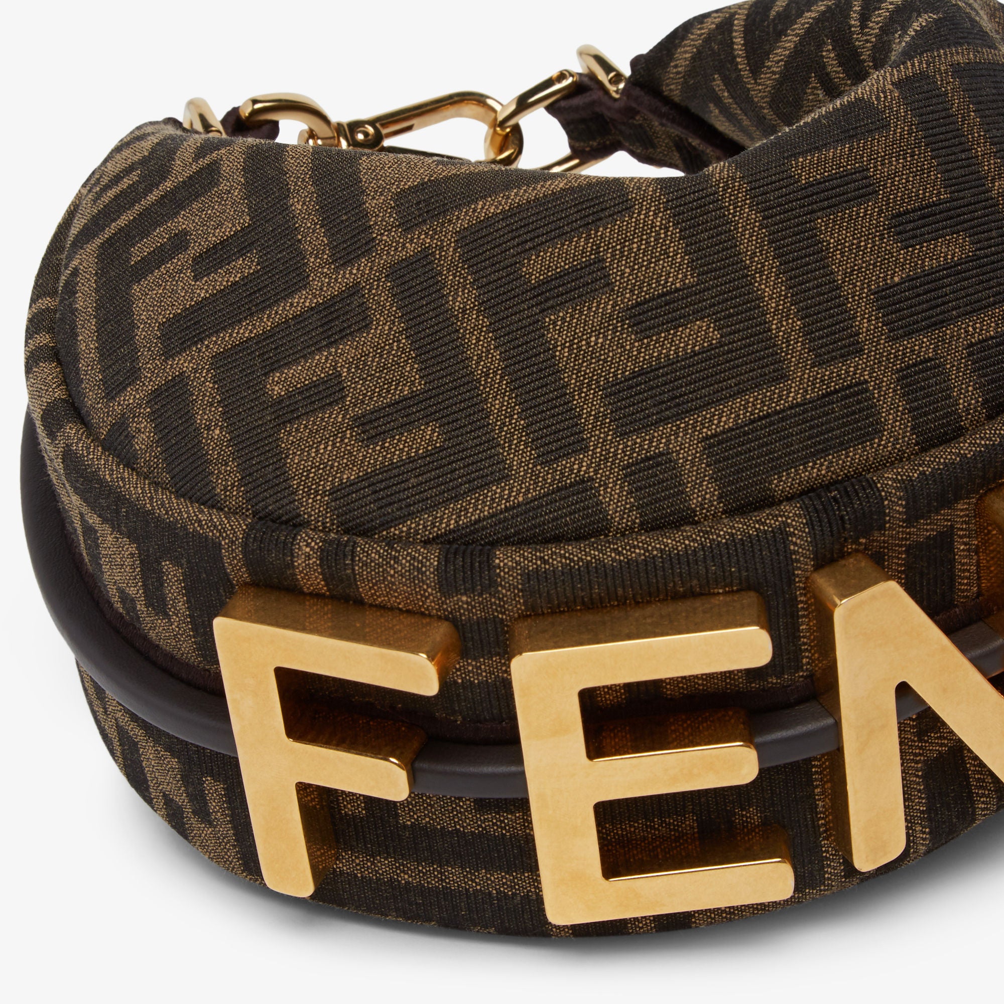 Fendigraphy Mini Brown FF jacquard fabric mini bag