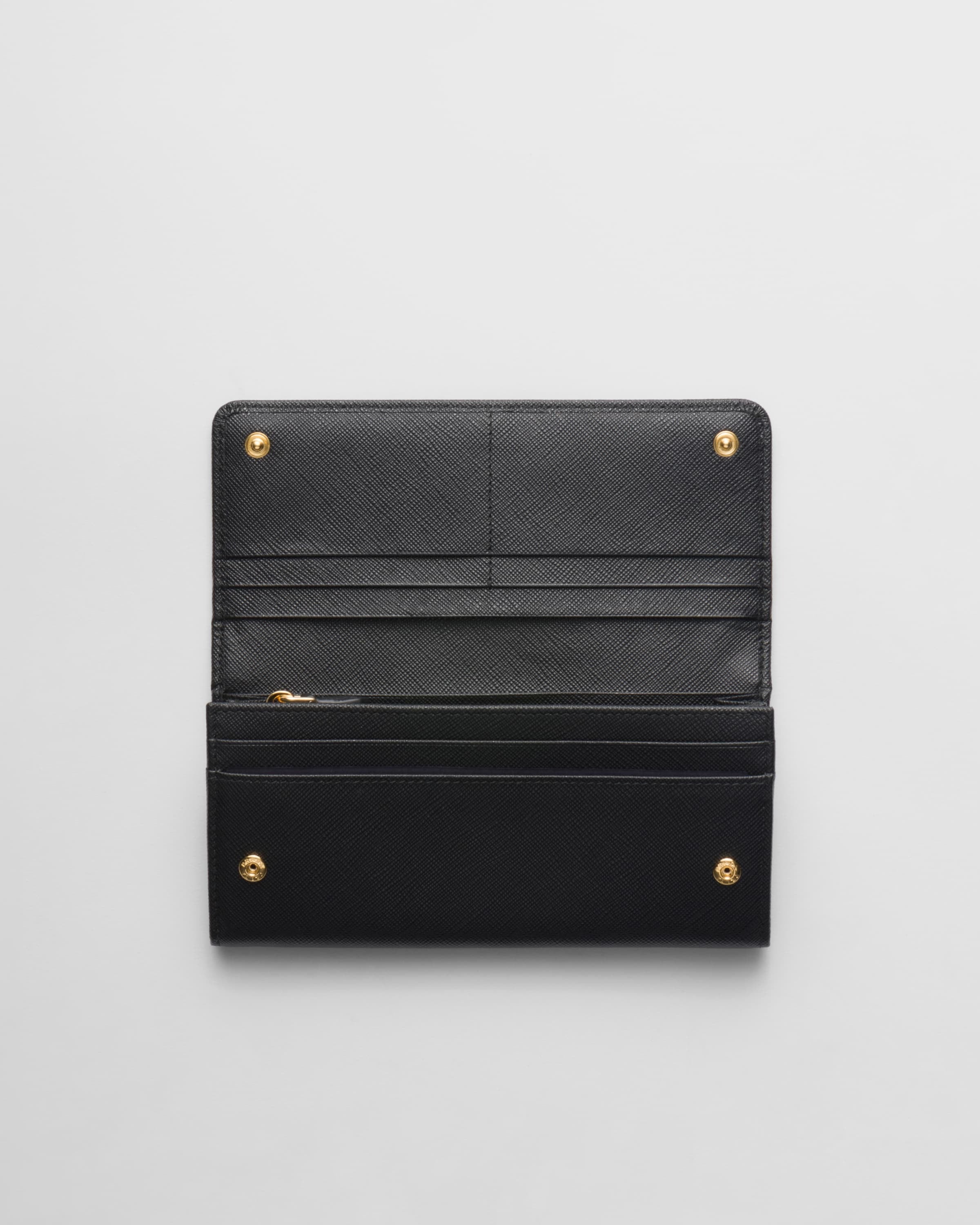 Large Saffiano Leather Wallet Black