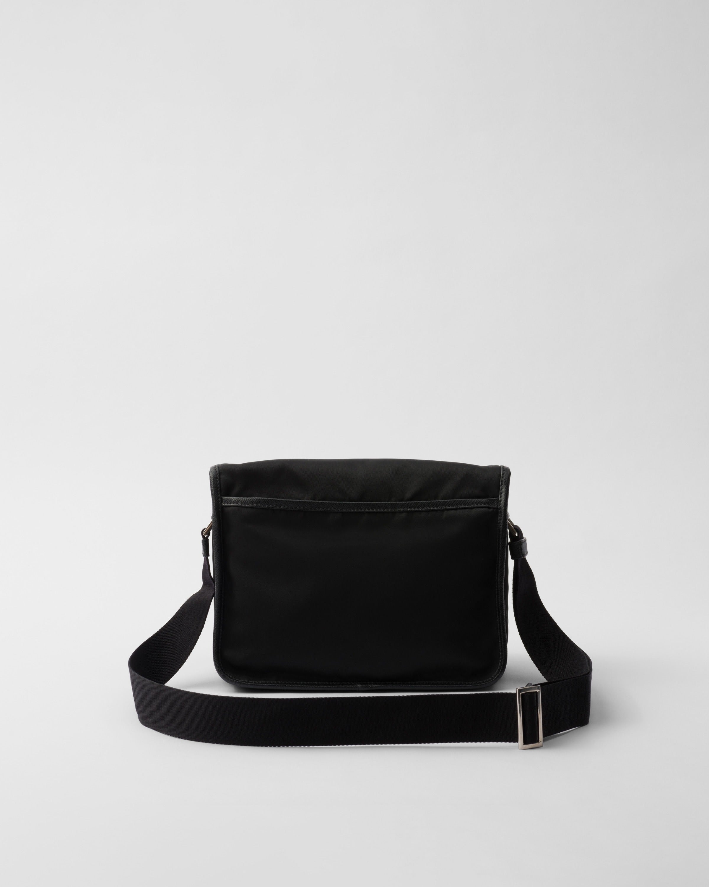 Re-Nylon and Saffiano leather shoulder bag Black
