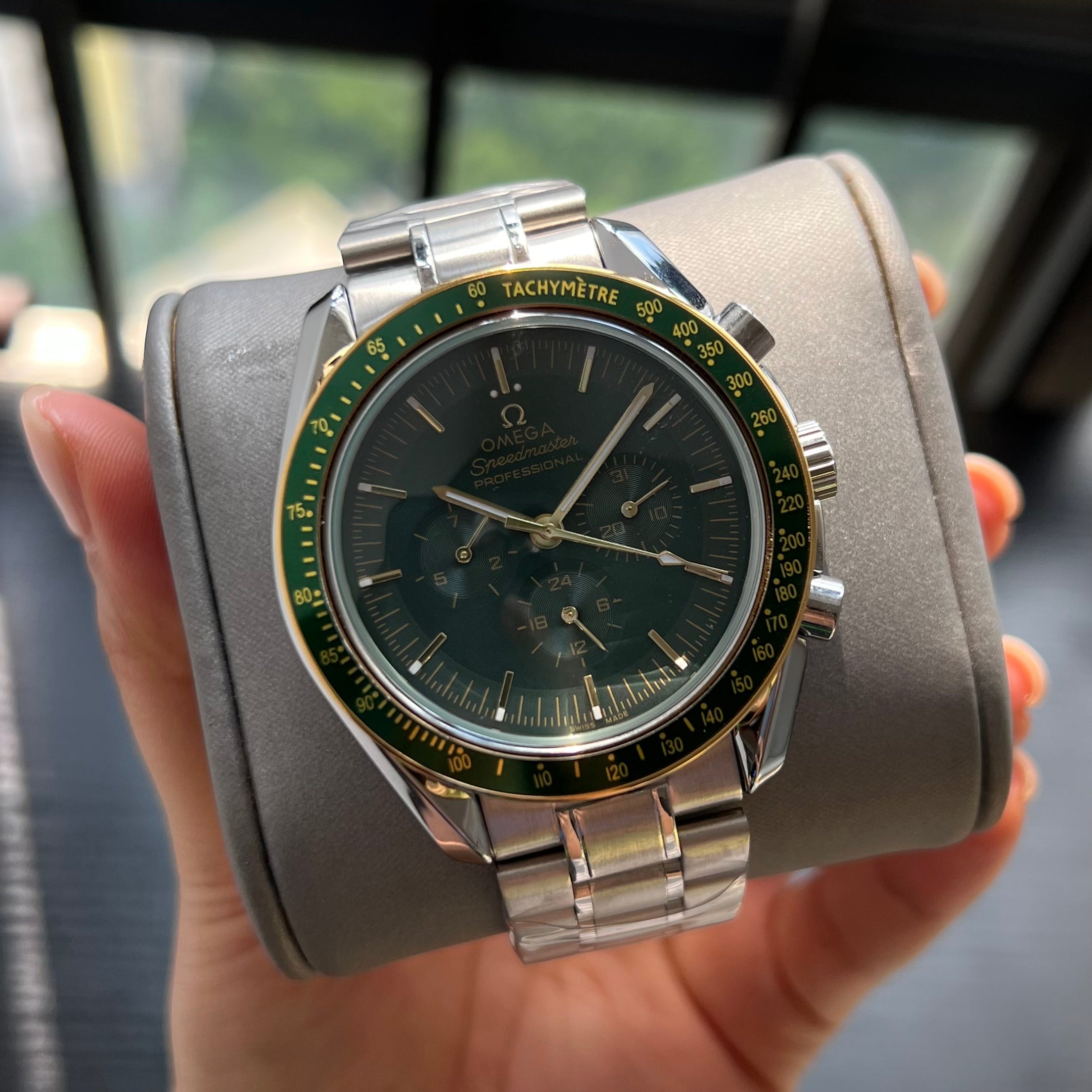 Omega Speedmaster 44mm Green Dial Silver