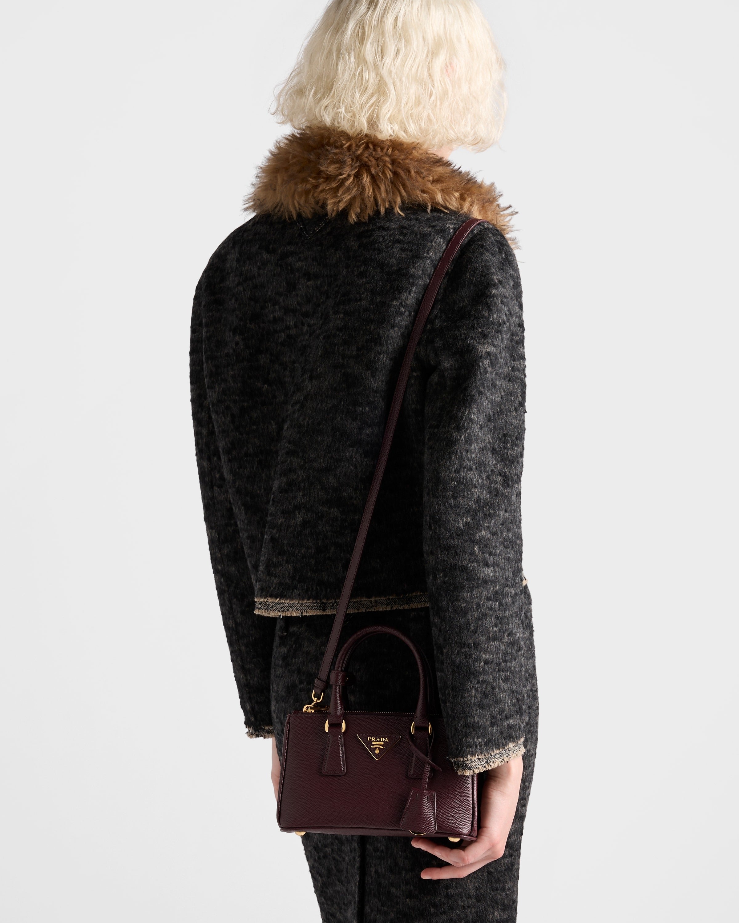 Prada Galleria Saffiano leather mini-bag Burgundy
