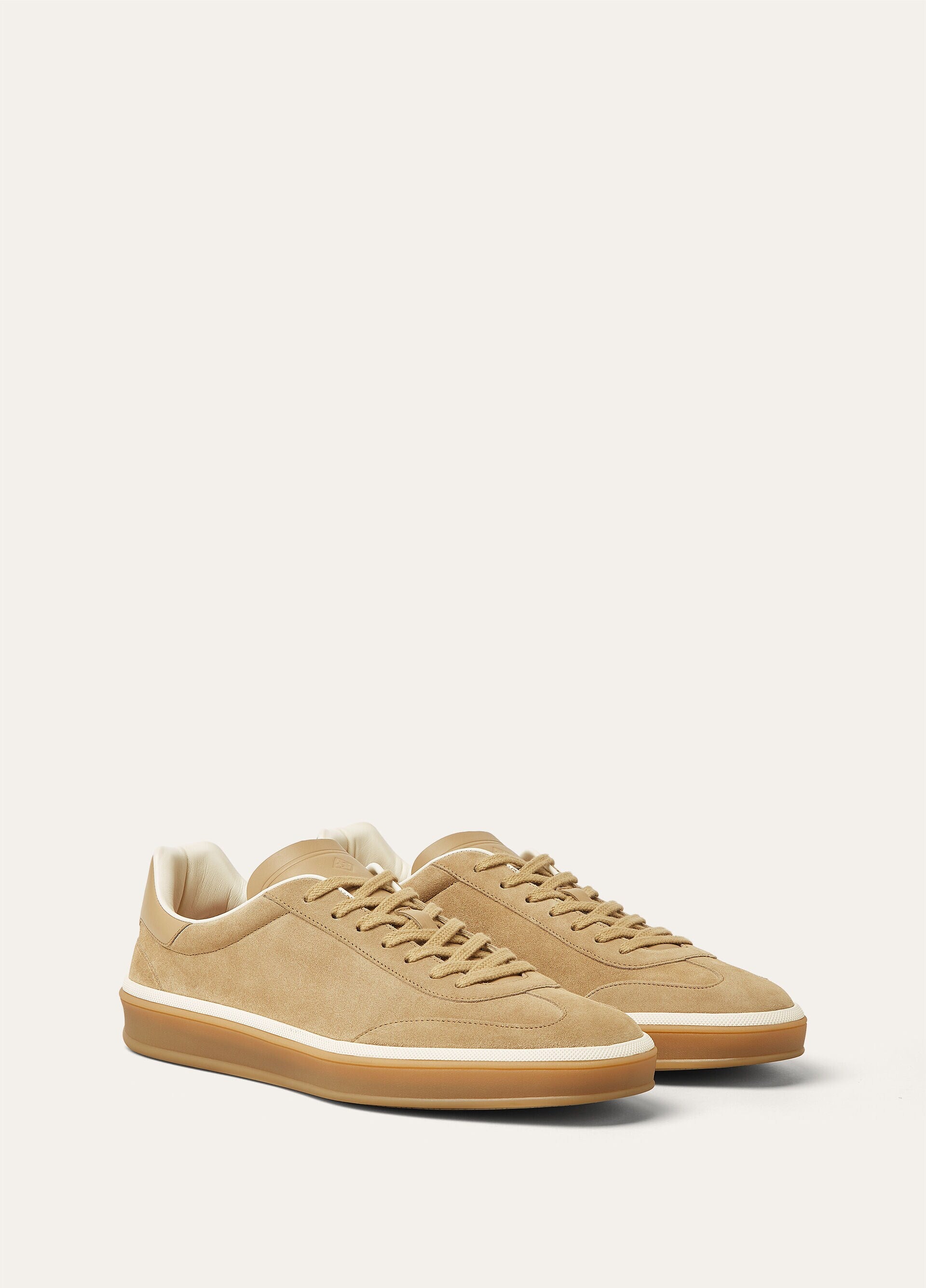 Tennis Walk Sneaker Suede Calf Split Light Wood Smoke