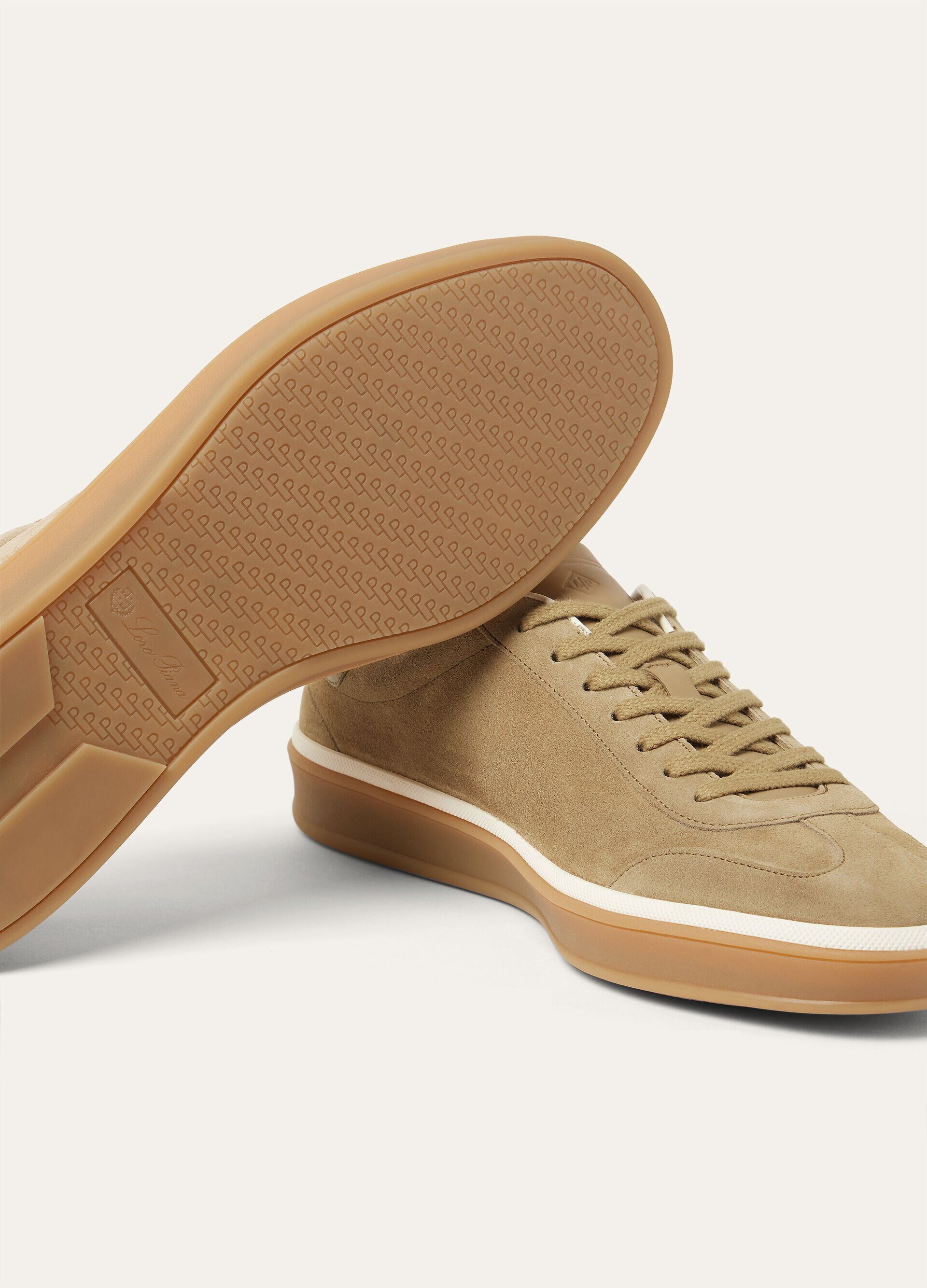 Tennis Walk Sneaker Suede Calf Split Light Wood Smoke