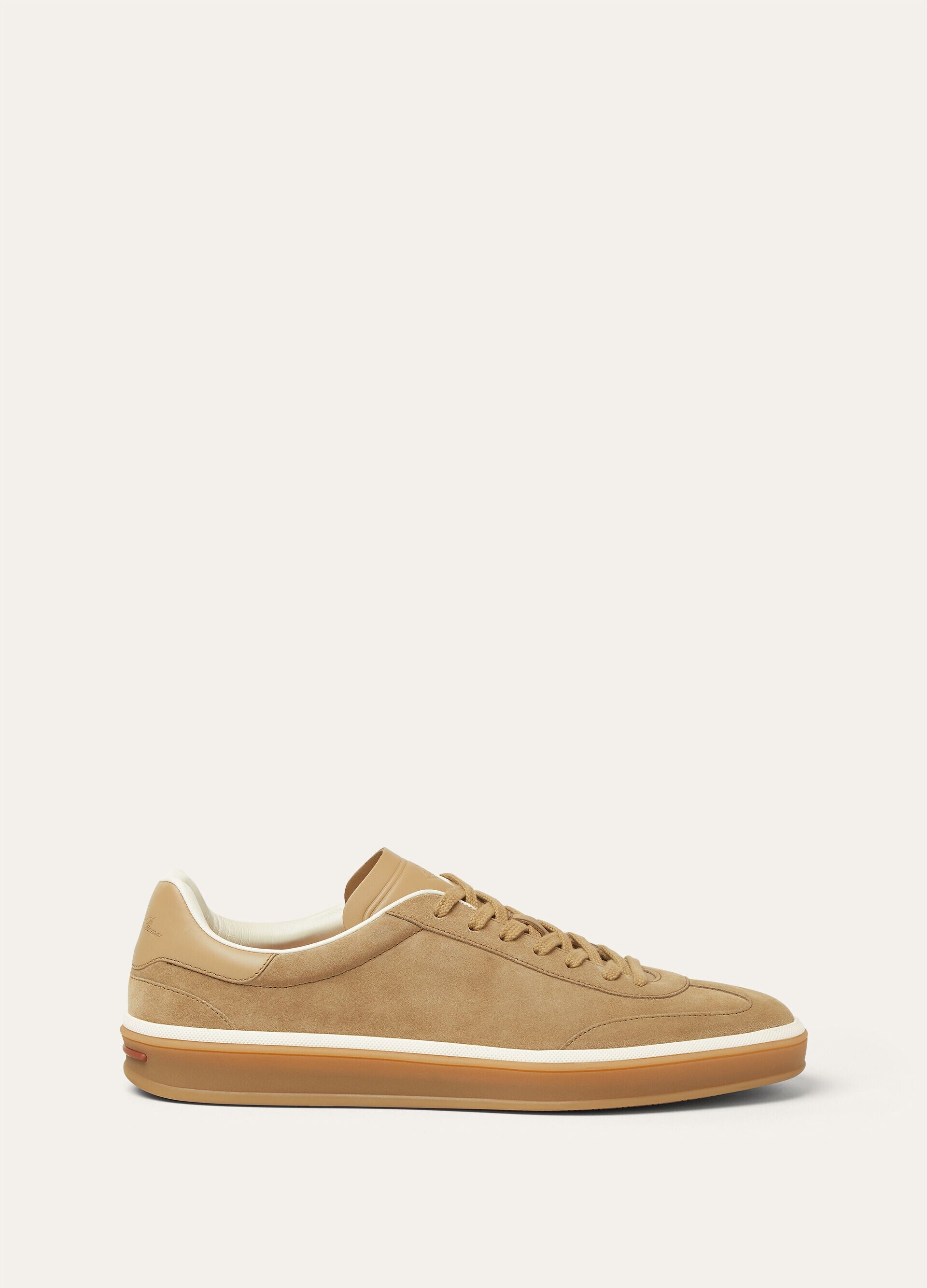 Tennis Walk Sneaker Suede Calf Split Light Wood Smoke