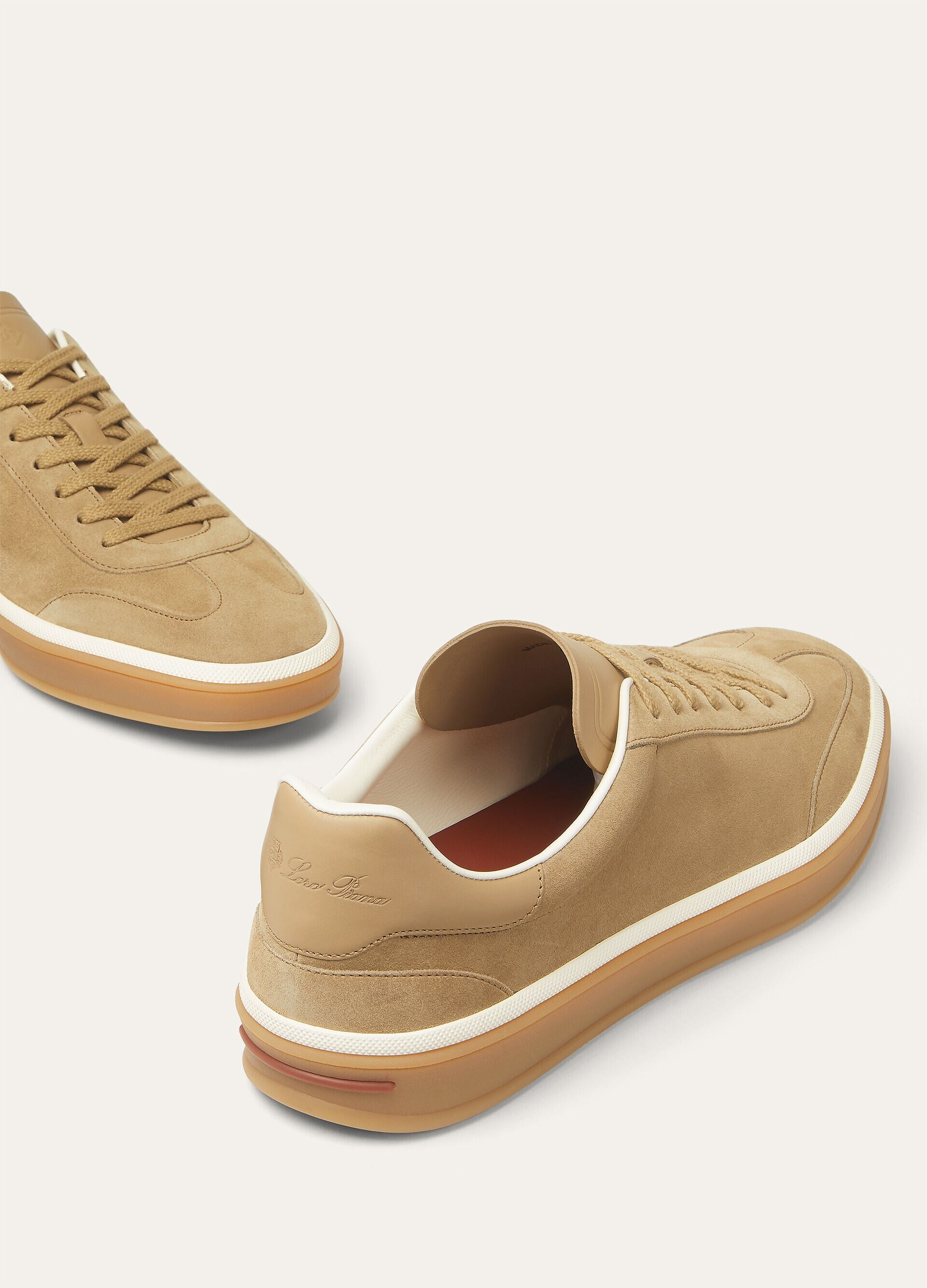 Tennis Walk Sneaker Suede Calf Split Light Wood Smoke
