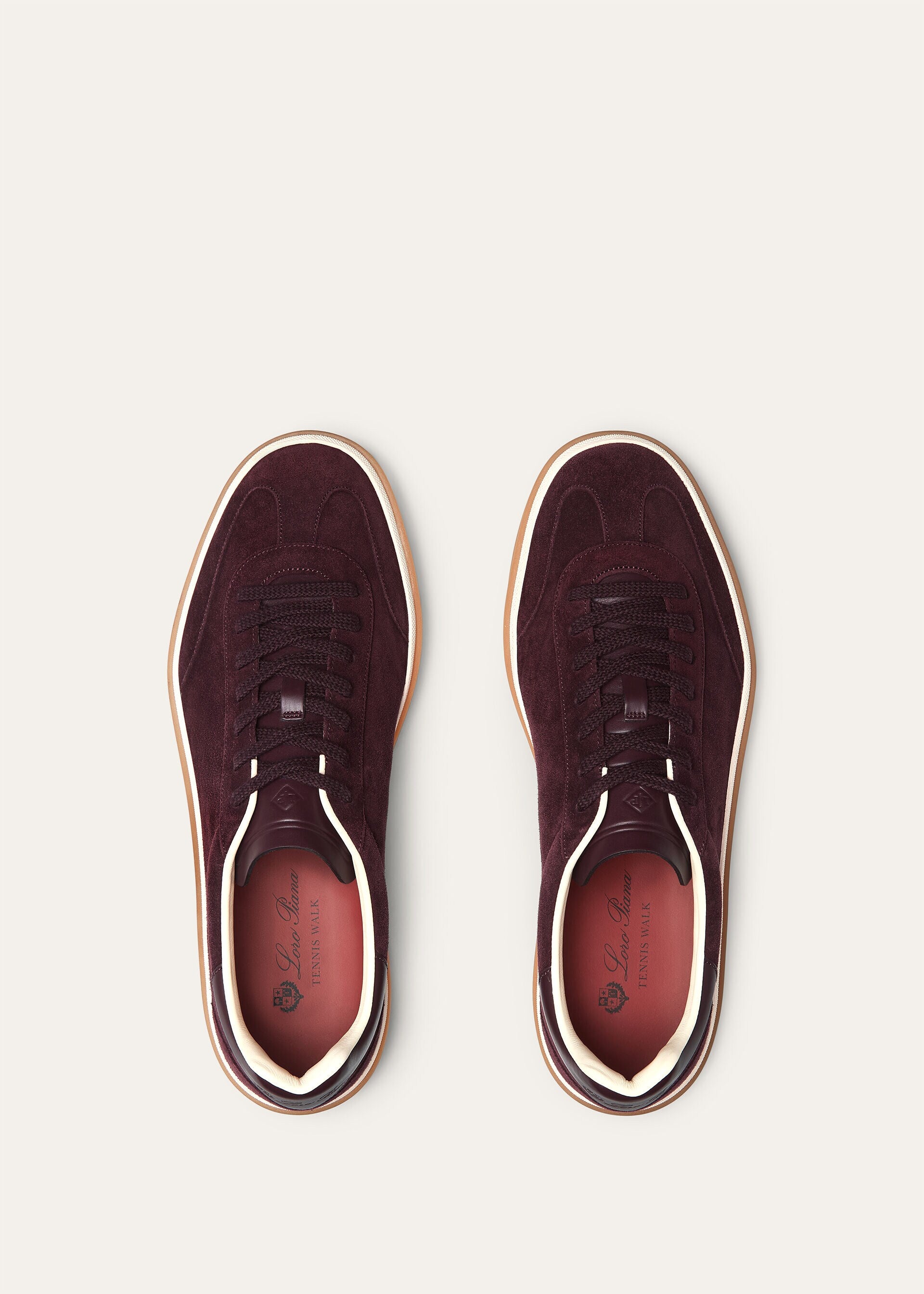 Tennis Walk Sneaker Suede Calf Split Very Dark Maroon