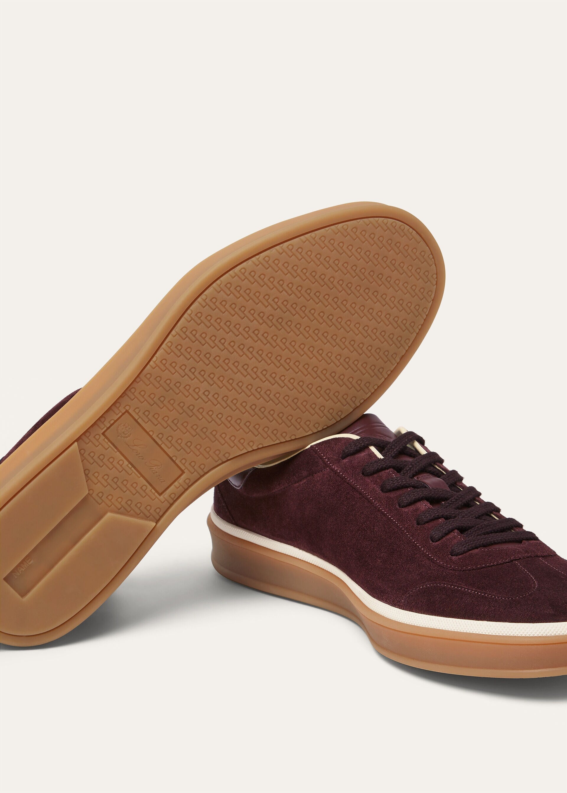 Tennis Walk Sneaker Suede Calf Split Very Dark Maroon