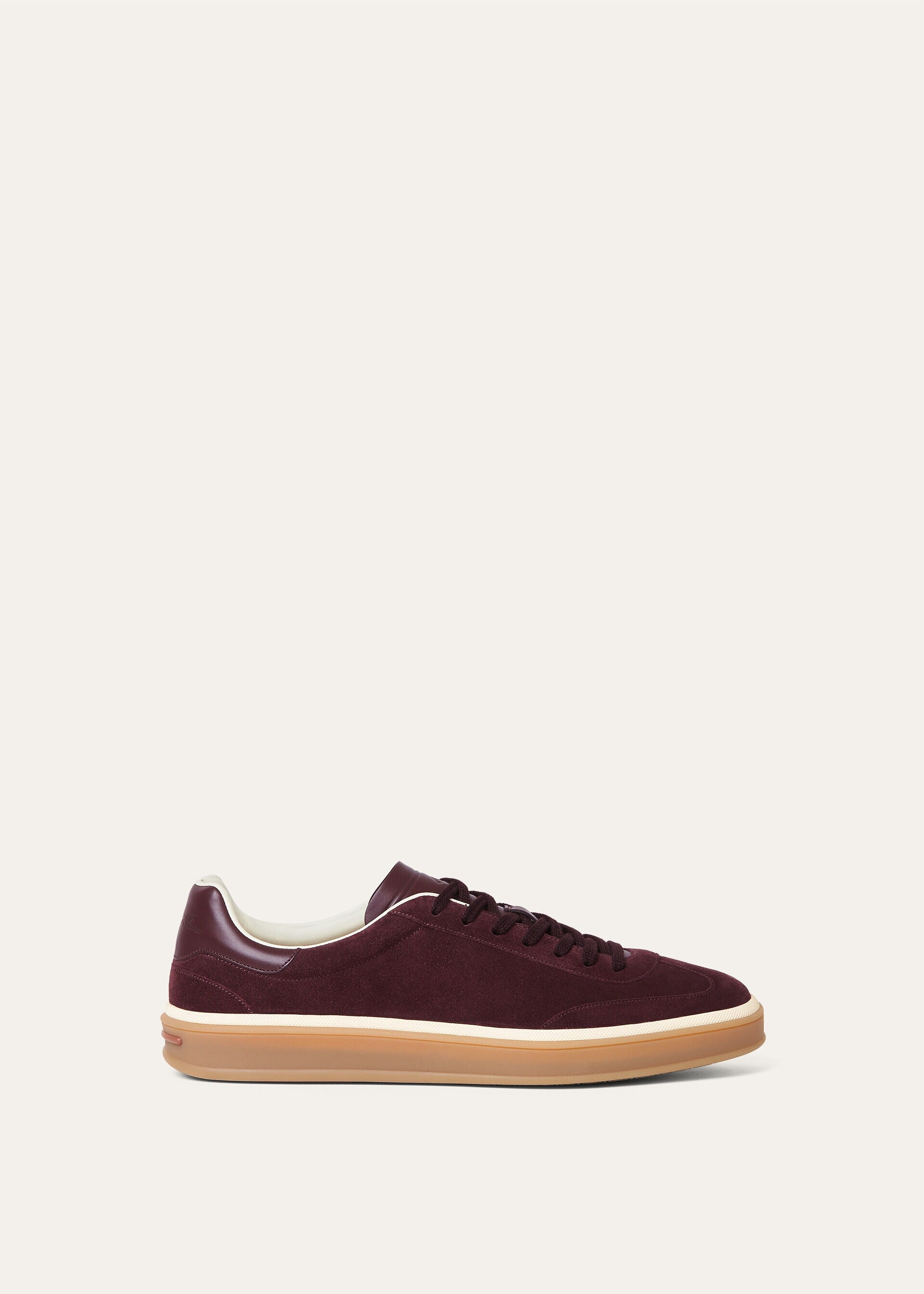Tennis Walk Sneaker Suede Calf Split Very Dark Maroon