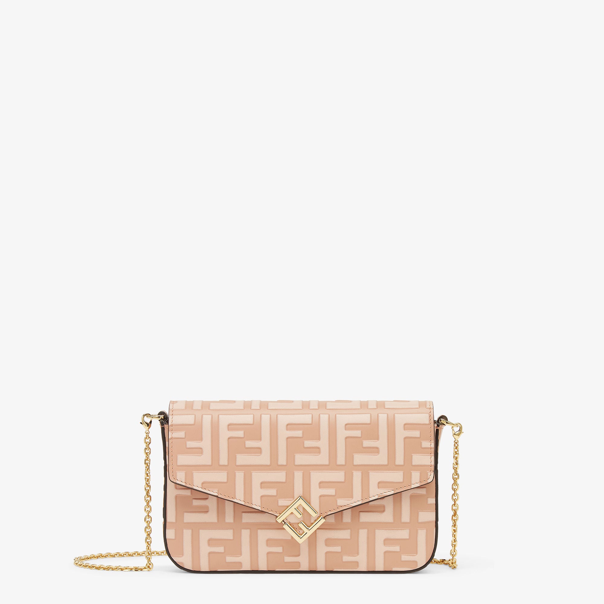 FF Diamonds Wallet On Chain Pink leather wallet