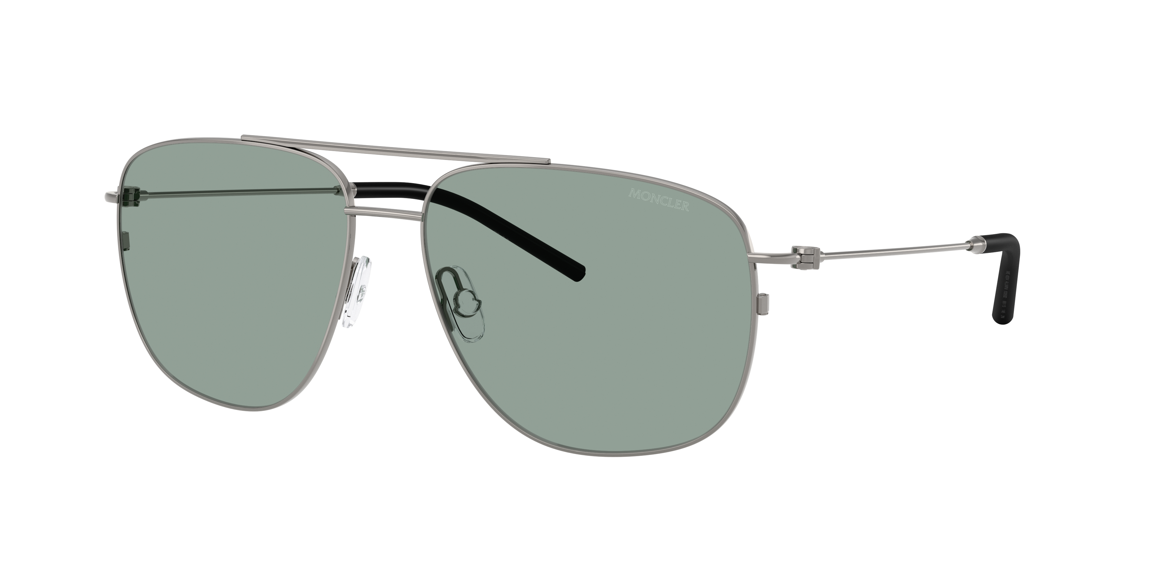 MONCLER ME4004 Alumni Shiny Gunmetal - Unisex Sunglasses, Petrol Green Lens