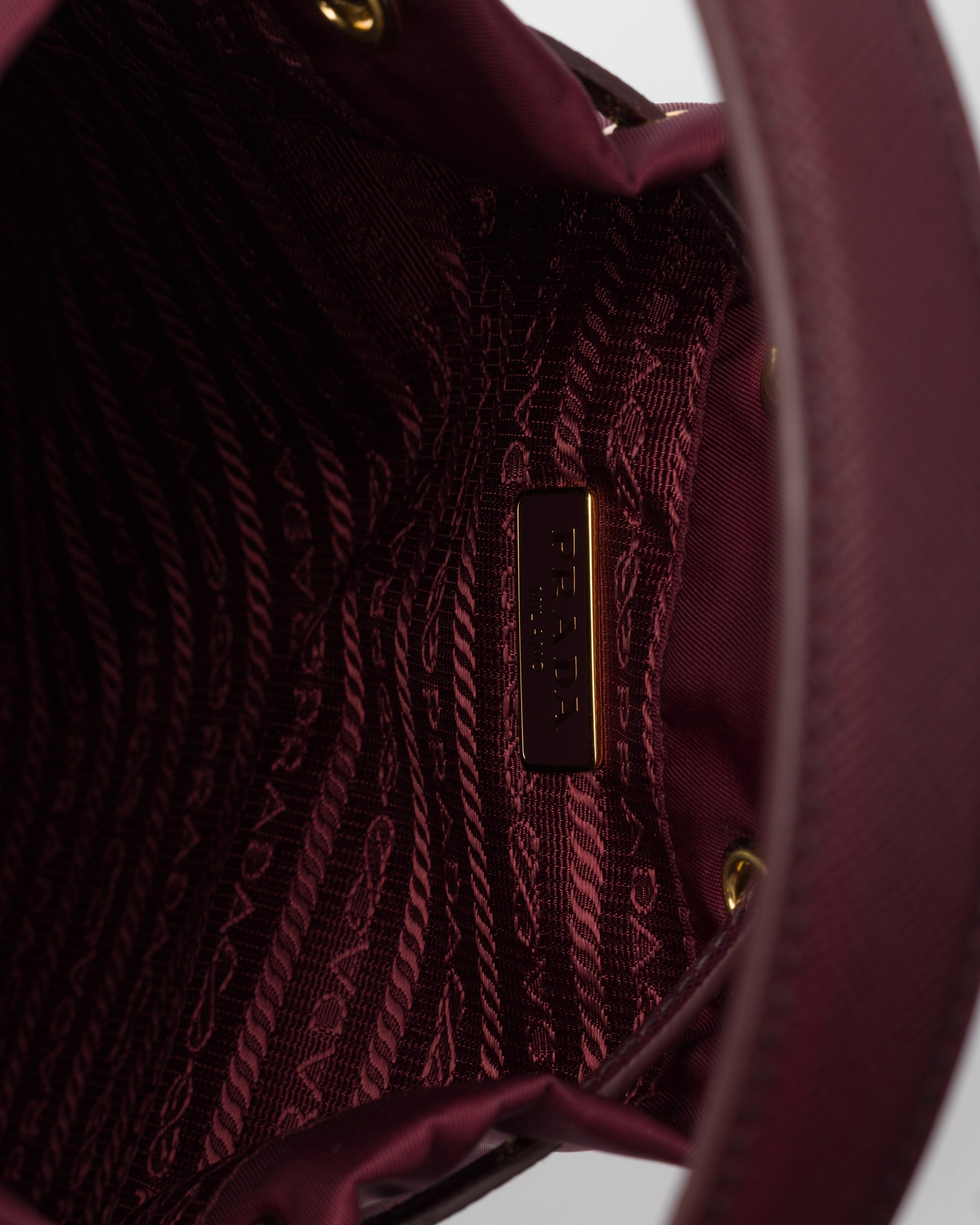 Prada Duet Re-Nylon bucket bag Burgundy
