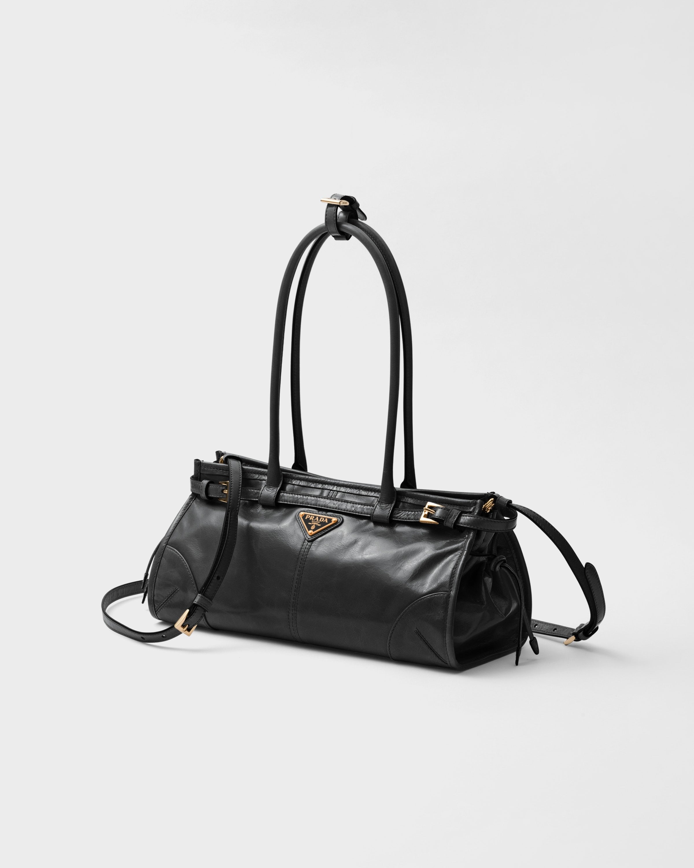 Prada Bonnie medium leather handbag Black
