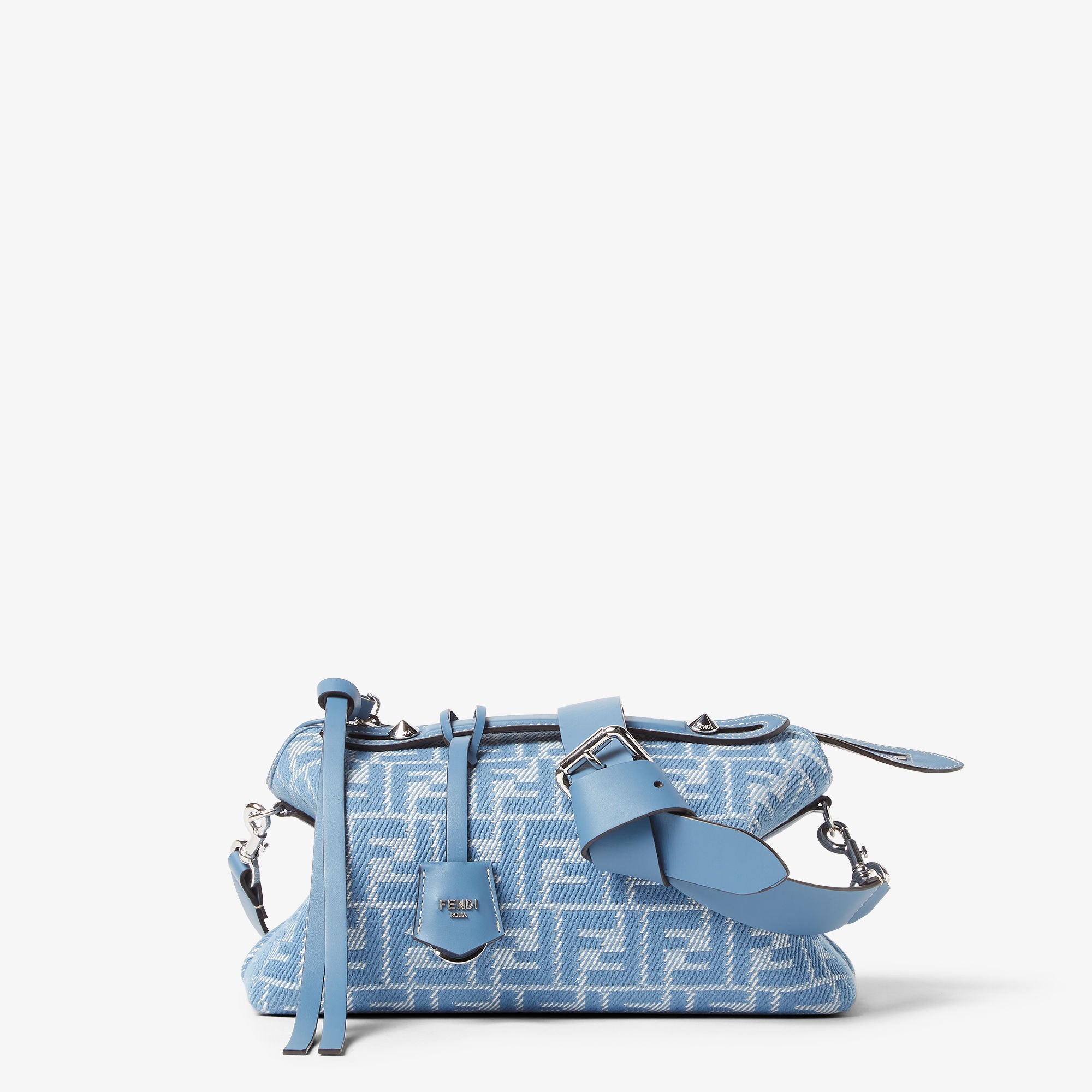 By The Way Soft Medium Blue denim-effect FF jacquard bag