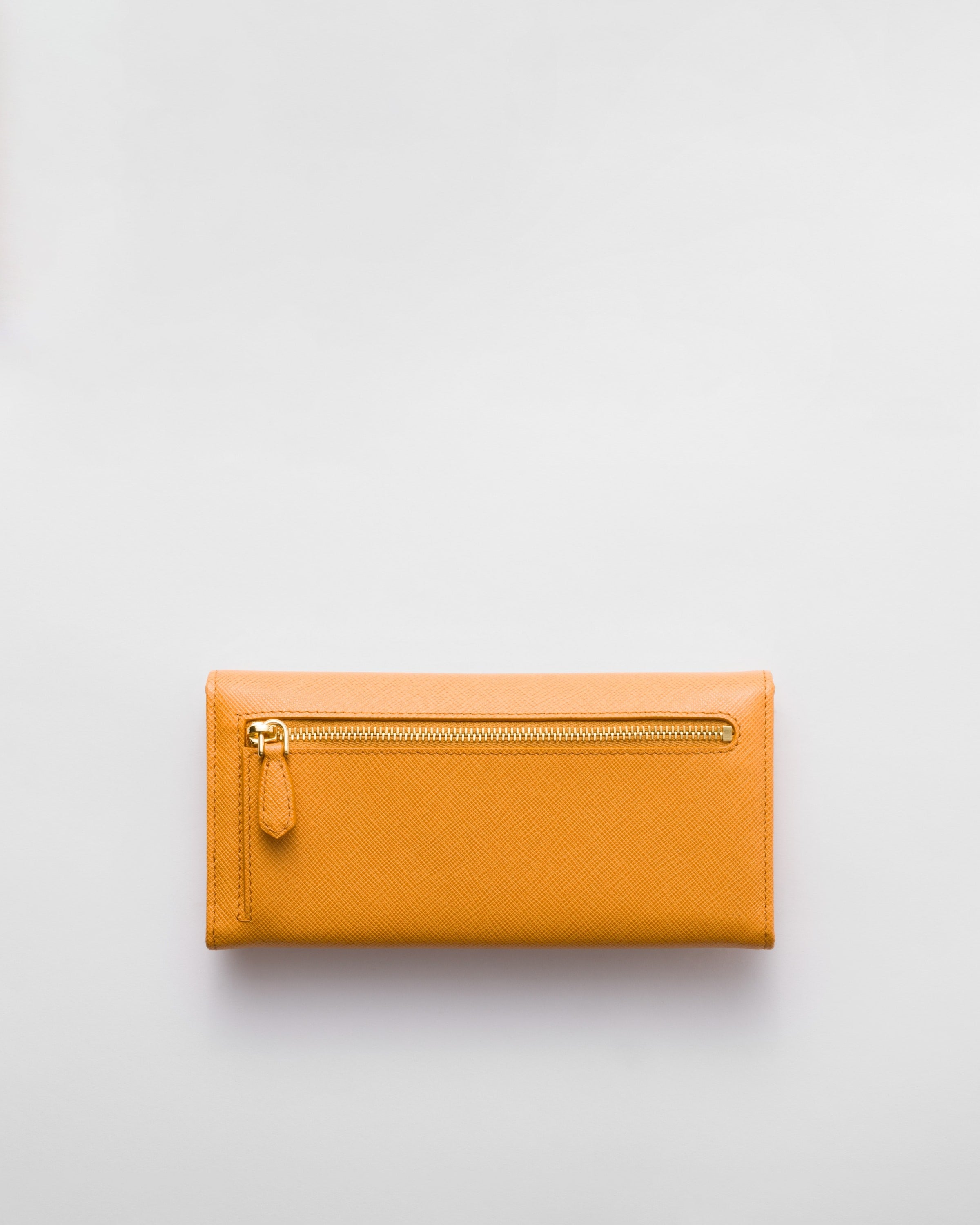 Large Saffiano Leather Wallet Amber