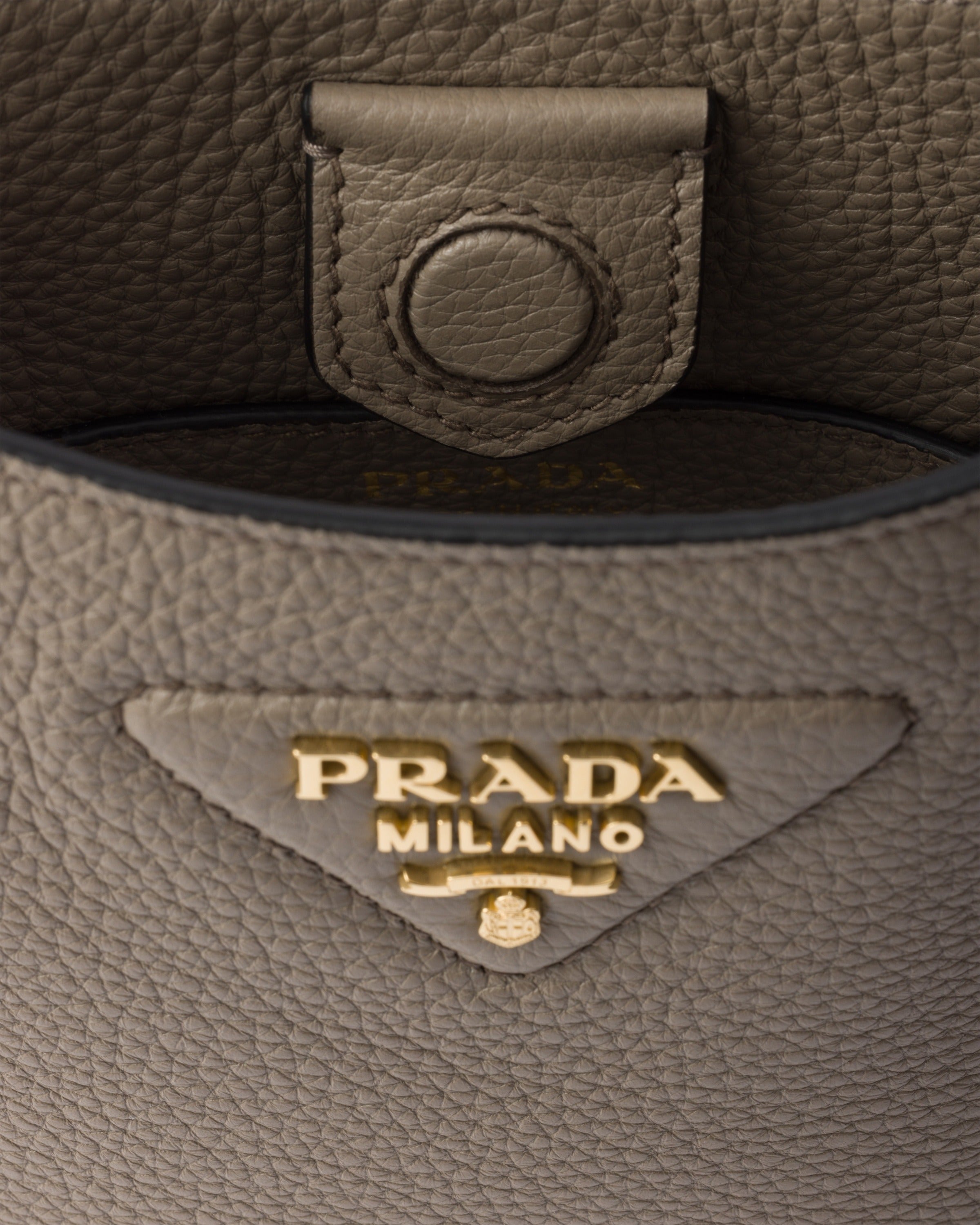 Leather mini shoulder bag Clay Gray