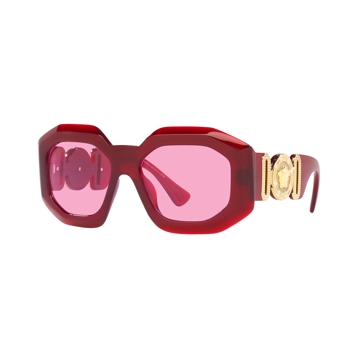 VERSACE VE4424U Transparent Red - Women Luxury Sunglasses, Fuchsia Lens