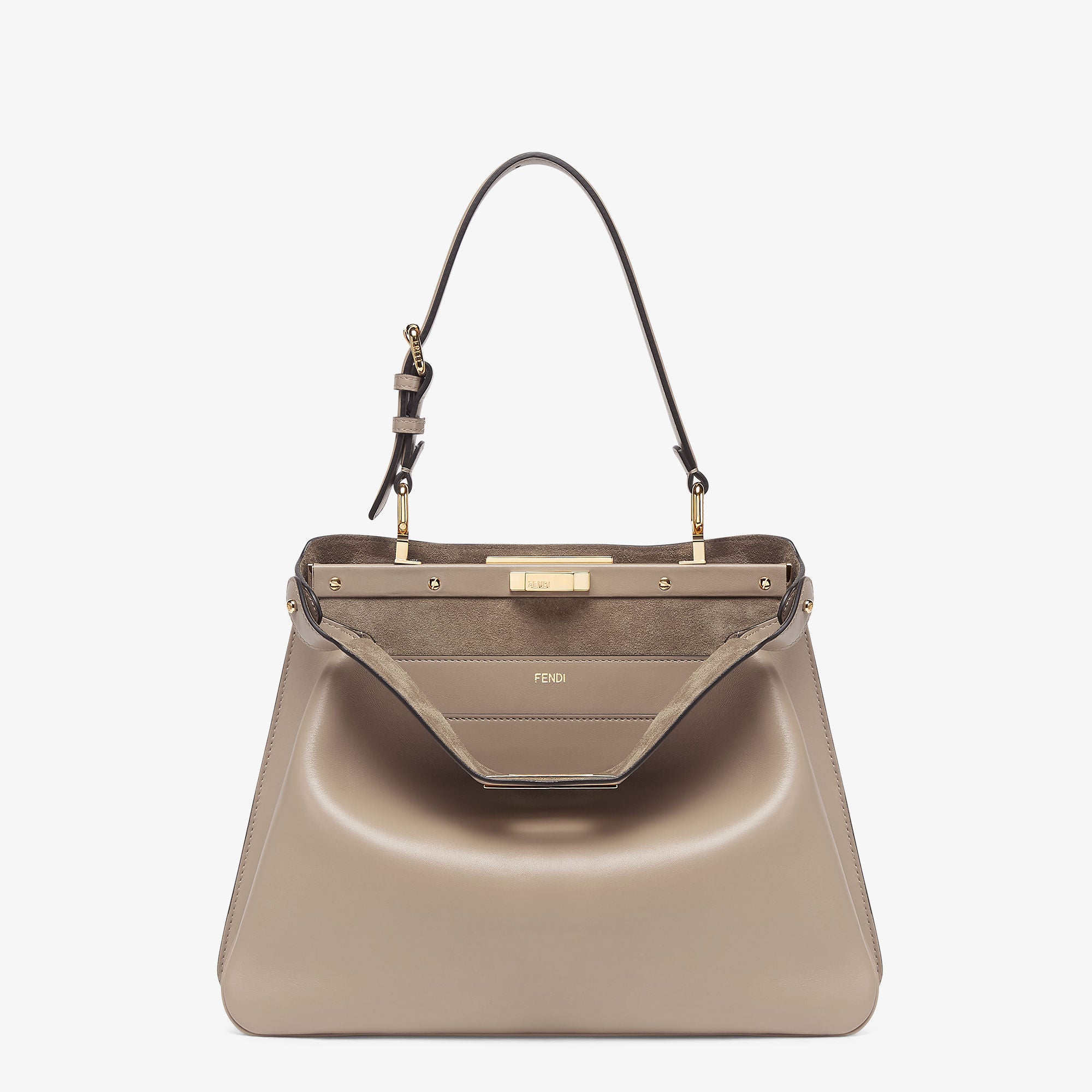 Peekaboo Soft Medium Dove gray leather bag