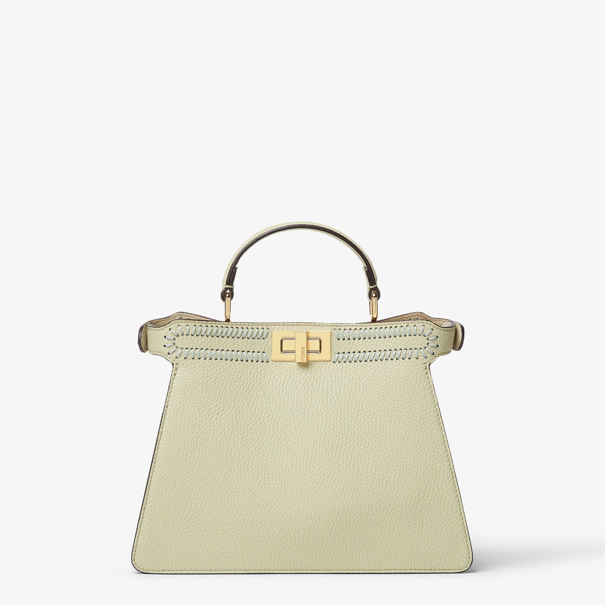 Peekaboo ISeeU Small Sage green leather bag with FF interlacing