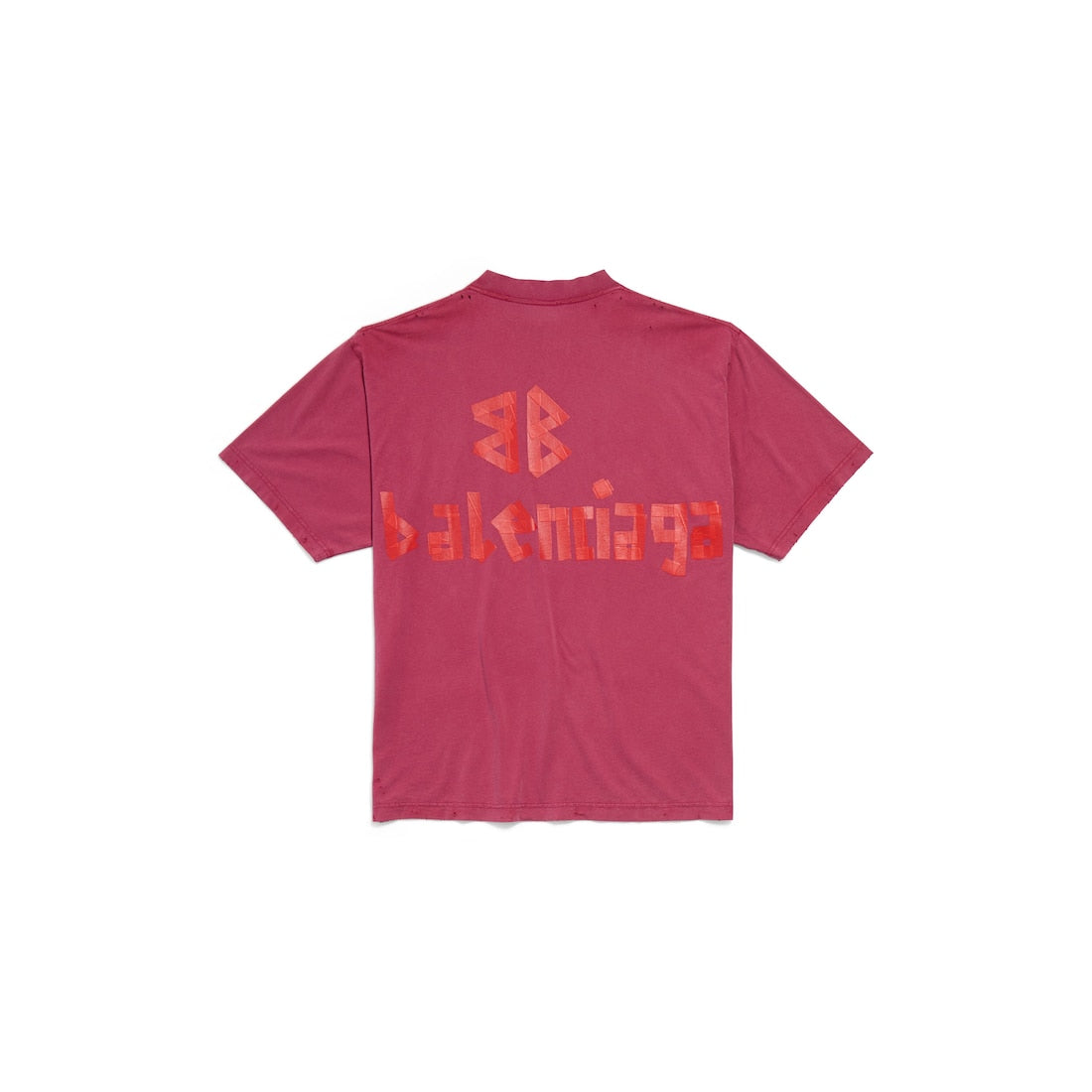 Tape Type T-shirt Medium Fit in Rasberry