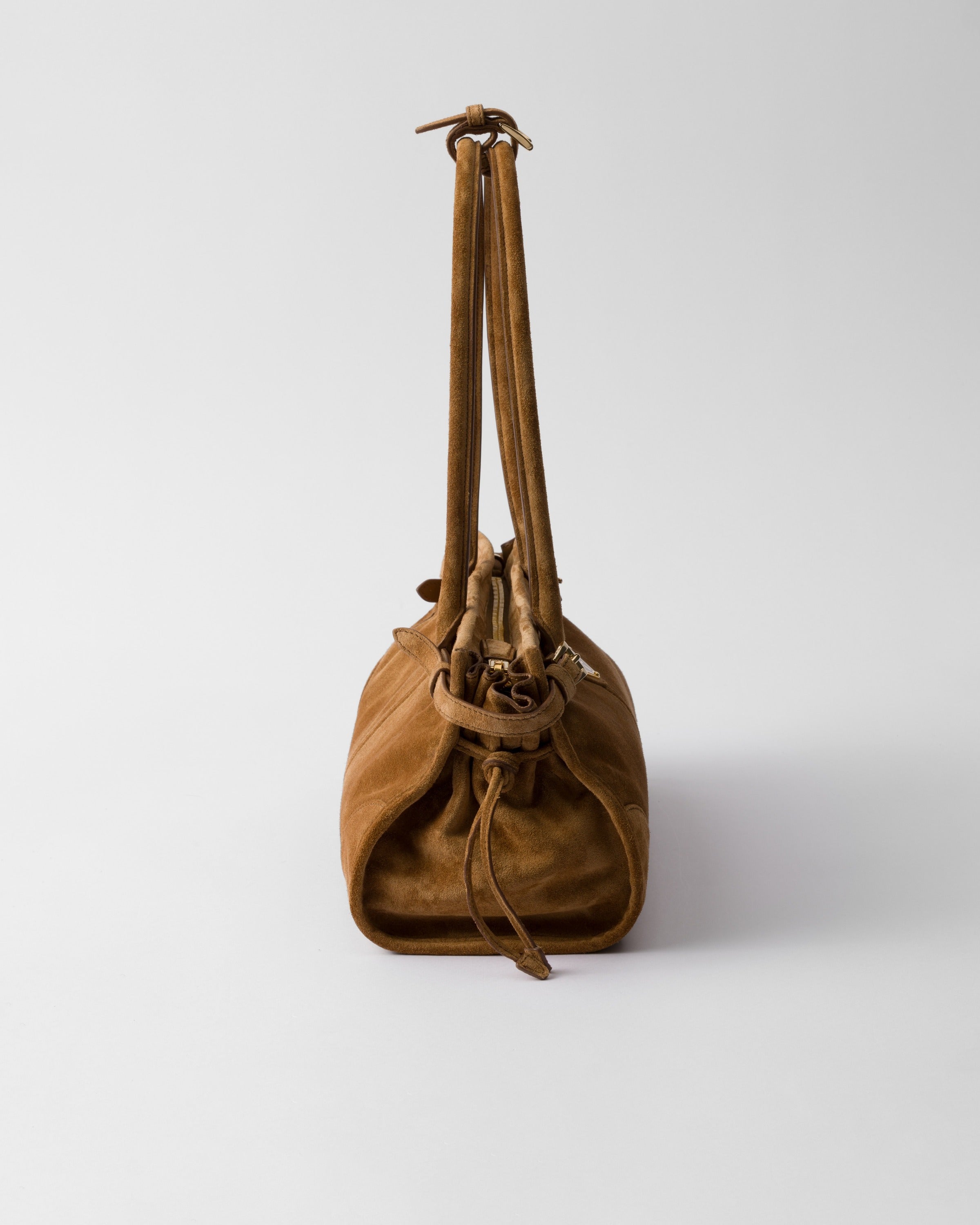 Prada Bonnie medium suede handbag Cinnamon