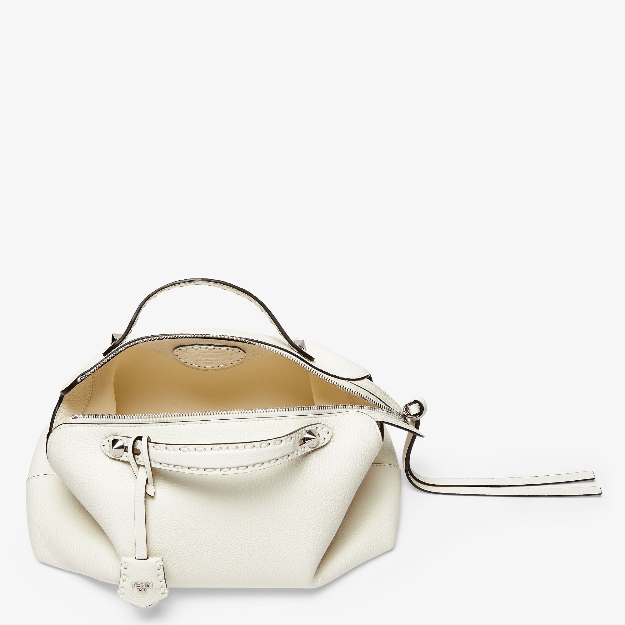 By The Way Selleria Large White Selleria bag with 200 hand-sewn topstitches