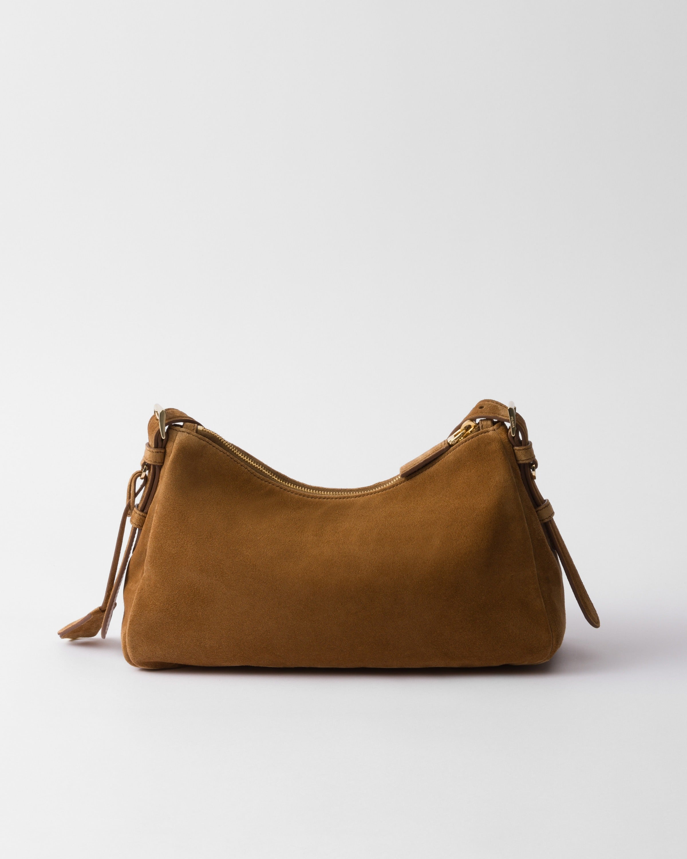 Prada Aimée medium suede shoulder bag Cinnamon