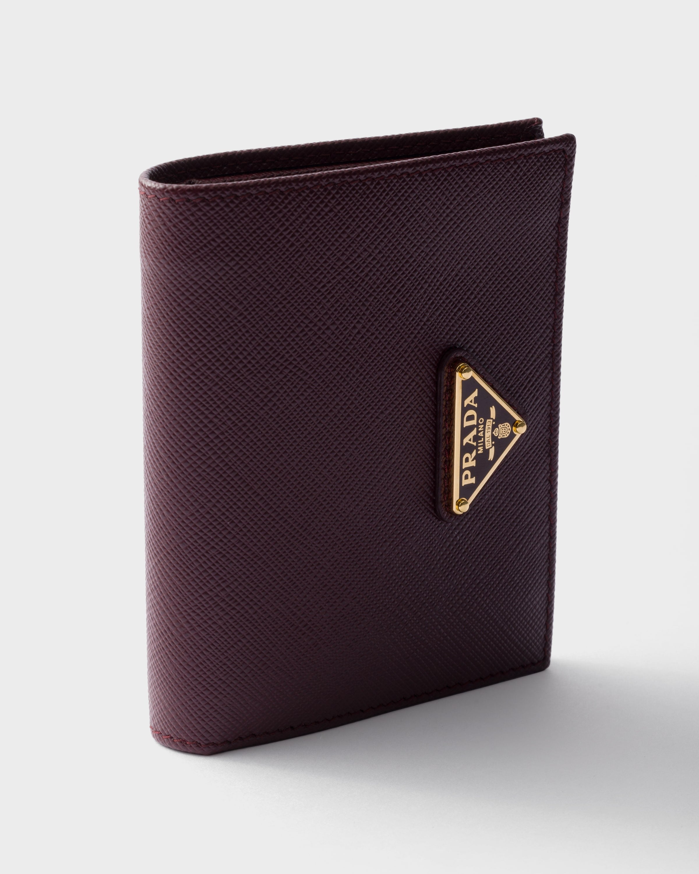 Small Saffiano Leather Wallet Burgundy