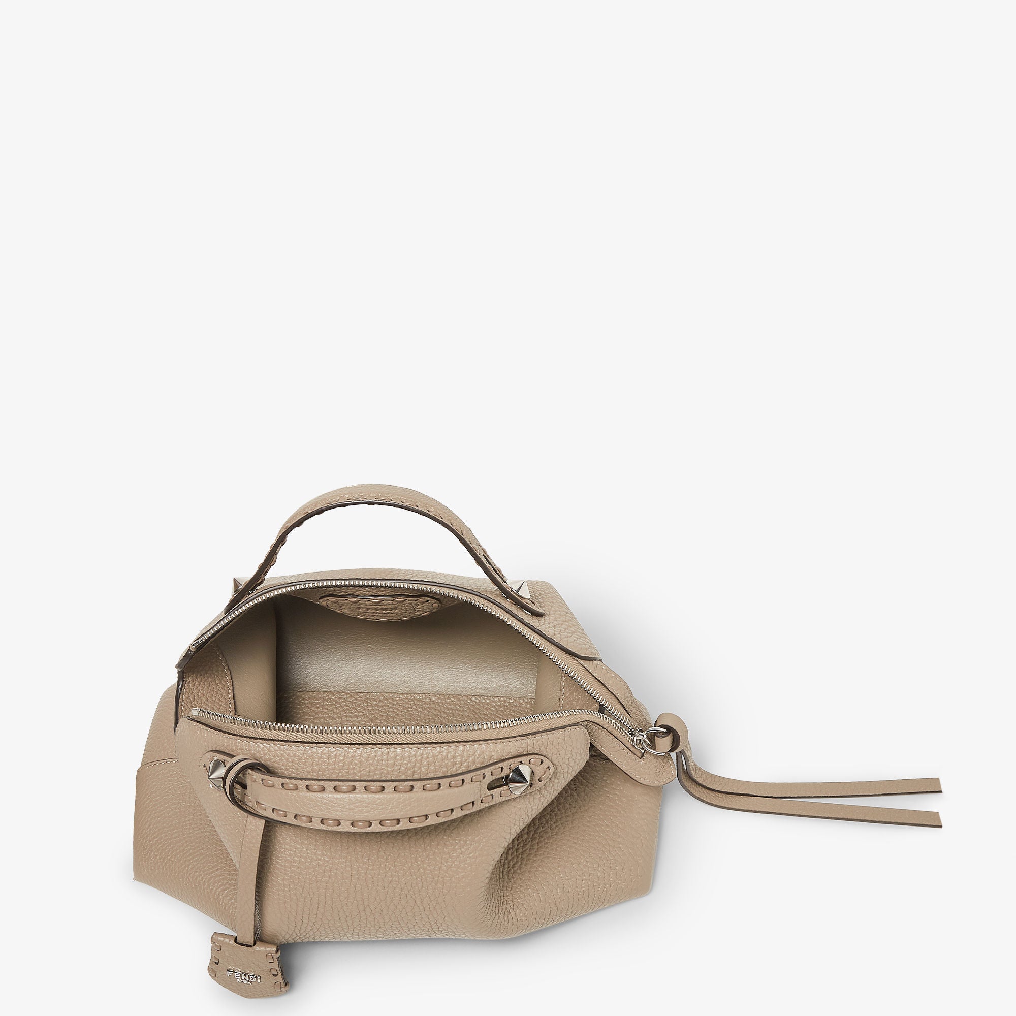 By The Way Selleria Medium Dove gray Selleria bag with 192 hand-sewn topstitches