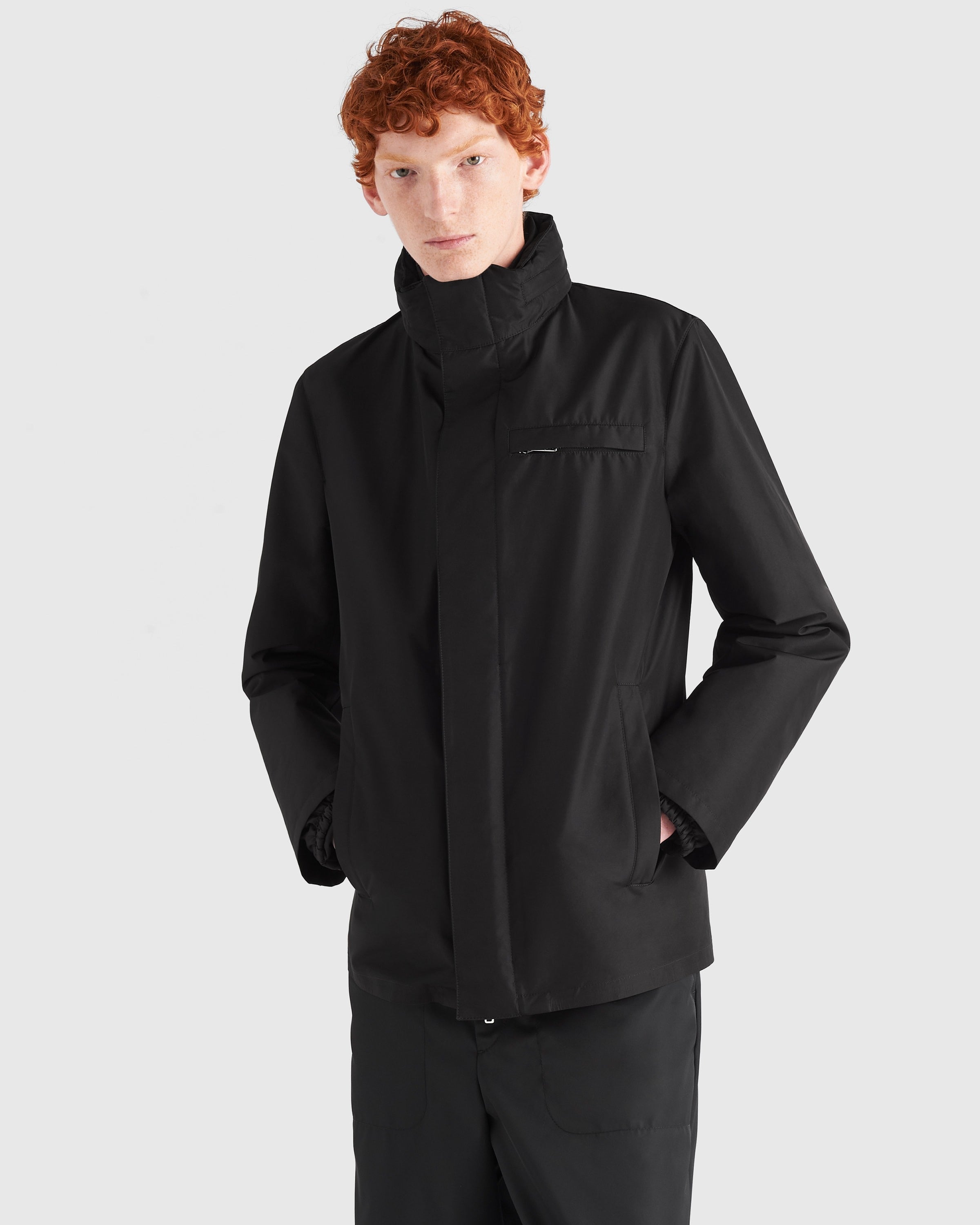 Technical fabric blouson jacket Black