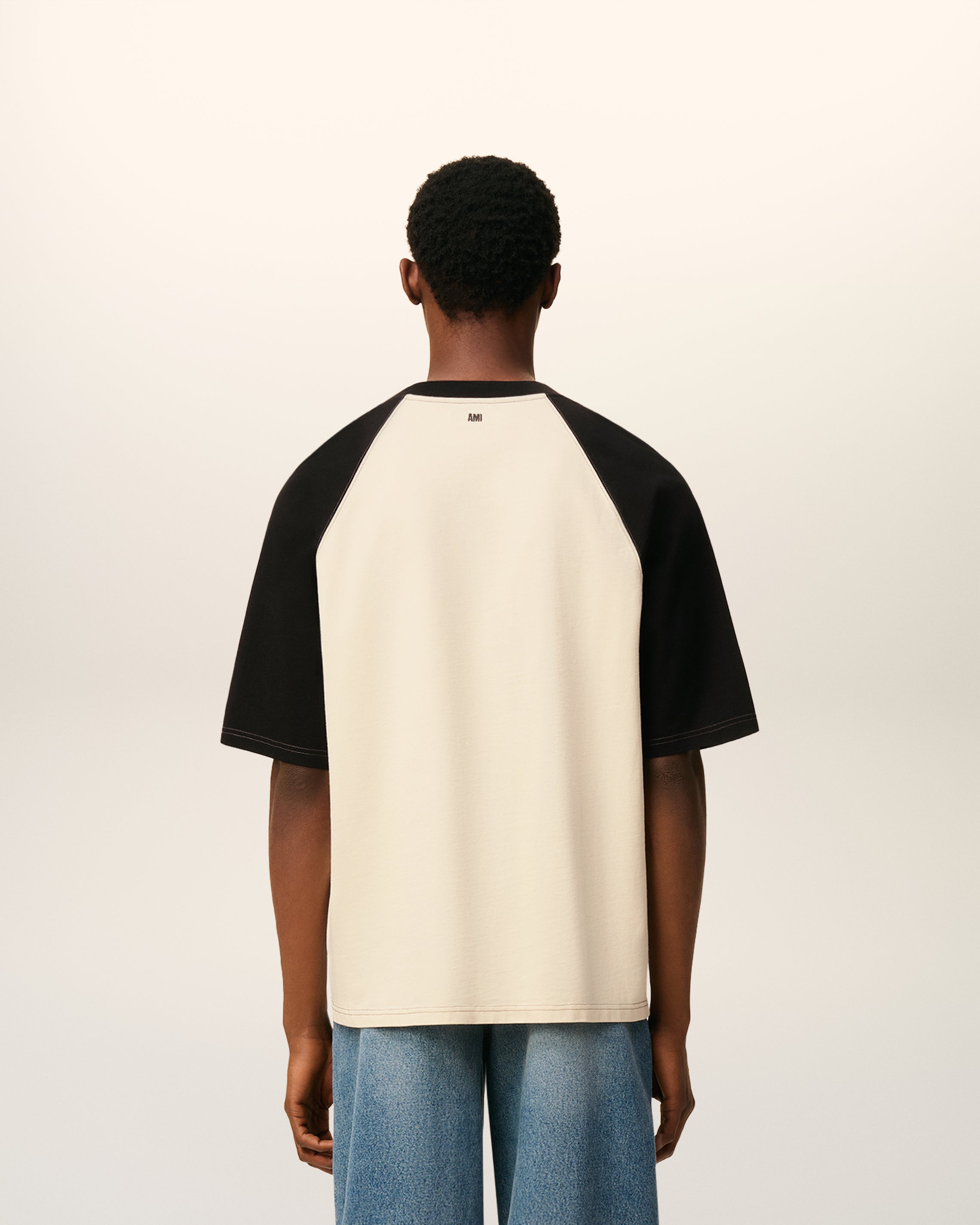 White Cotton Short Sleeves Ami De Coeur T-shirt IVORY/BLACK