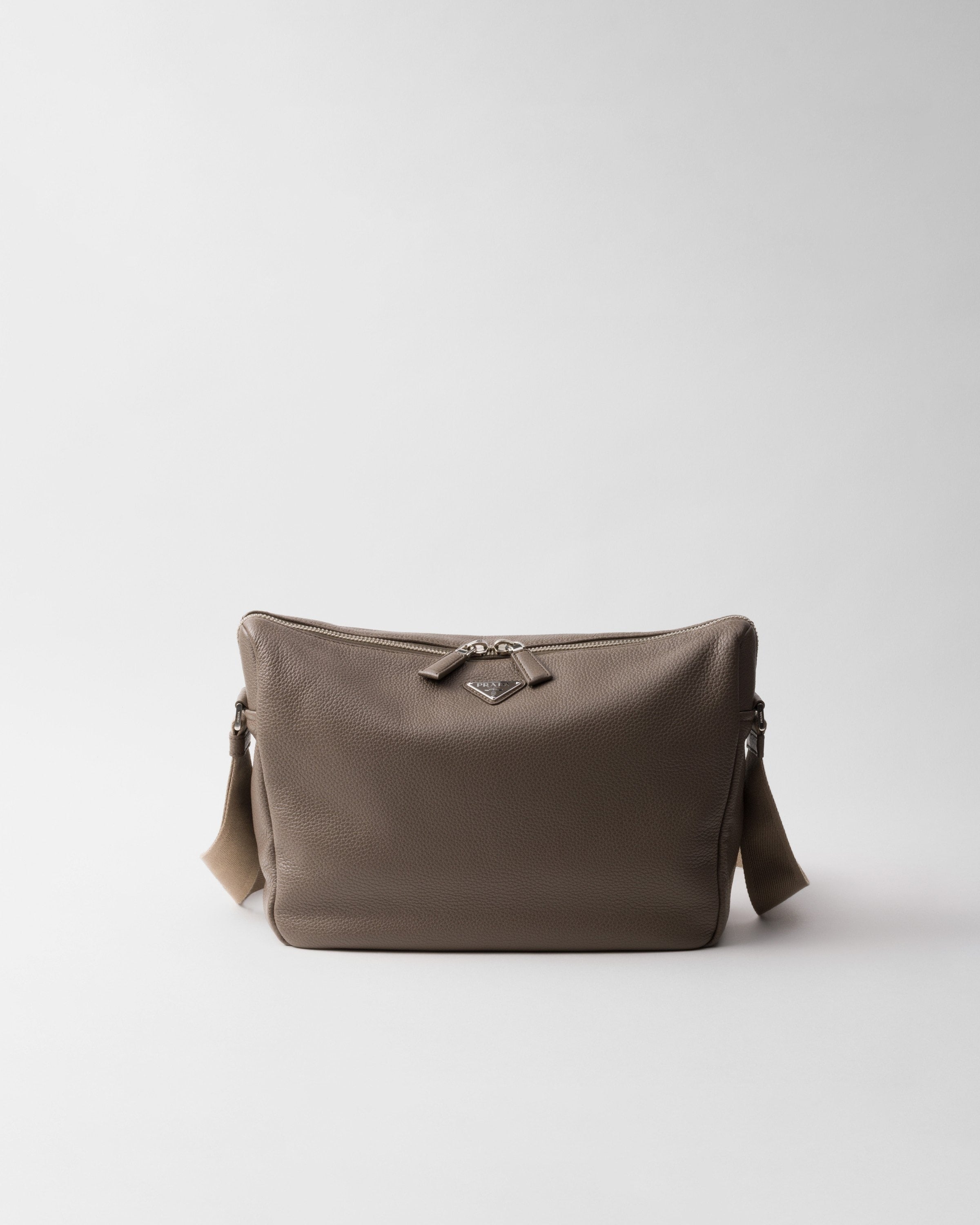 Medium leather shoulder bag Bamboo Gray