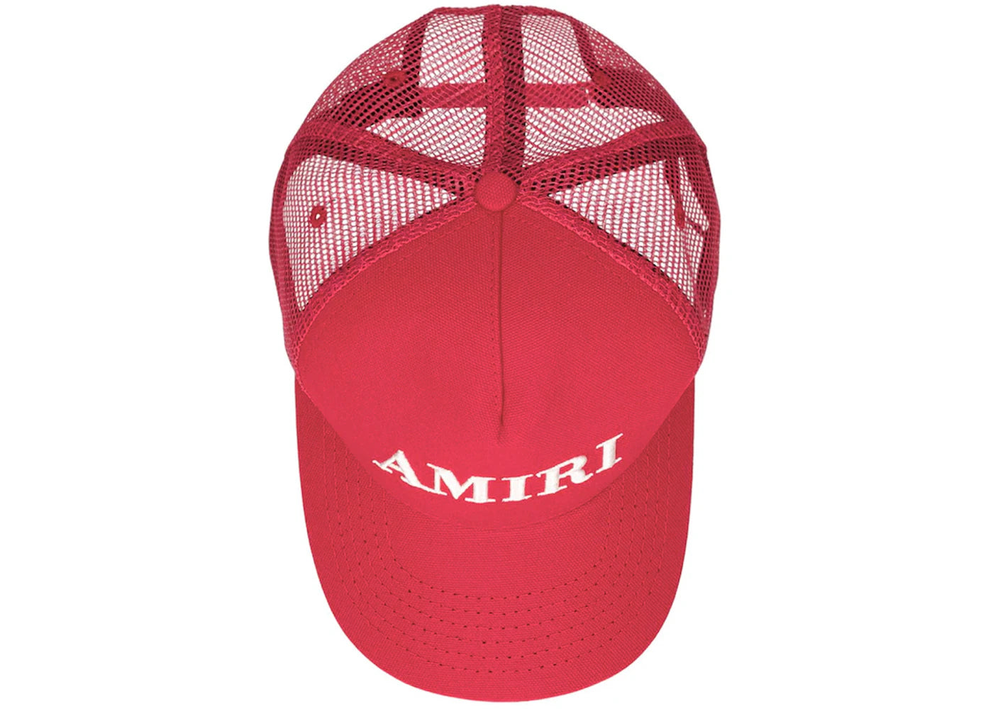 AMIRI Logo Cotton Canvas Trucker Hat Red