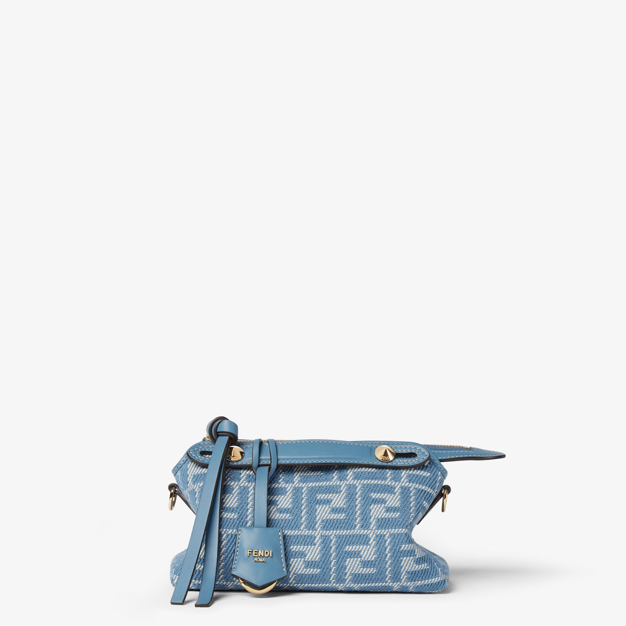 By The Way Soft Mini Blue denim-effect FF jacquard mini-bag
