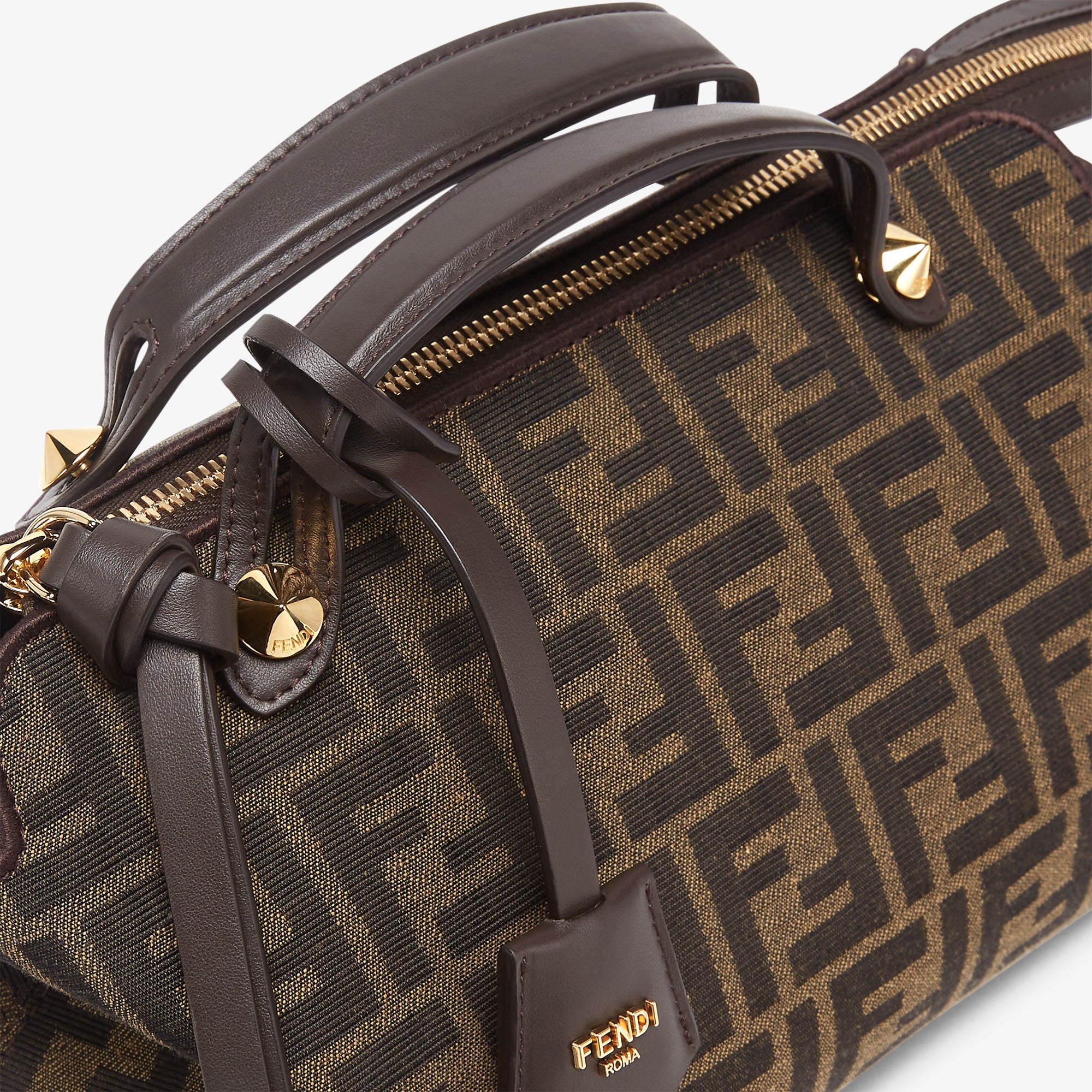 By The Way Soft Medium Brown FF jacquard fabric bag