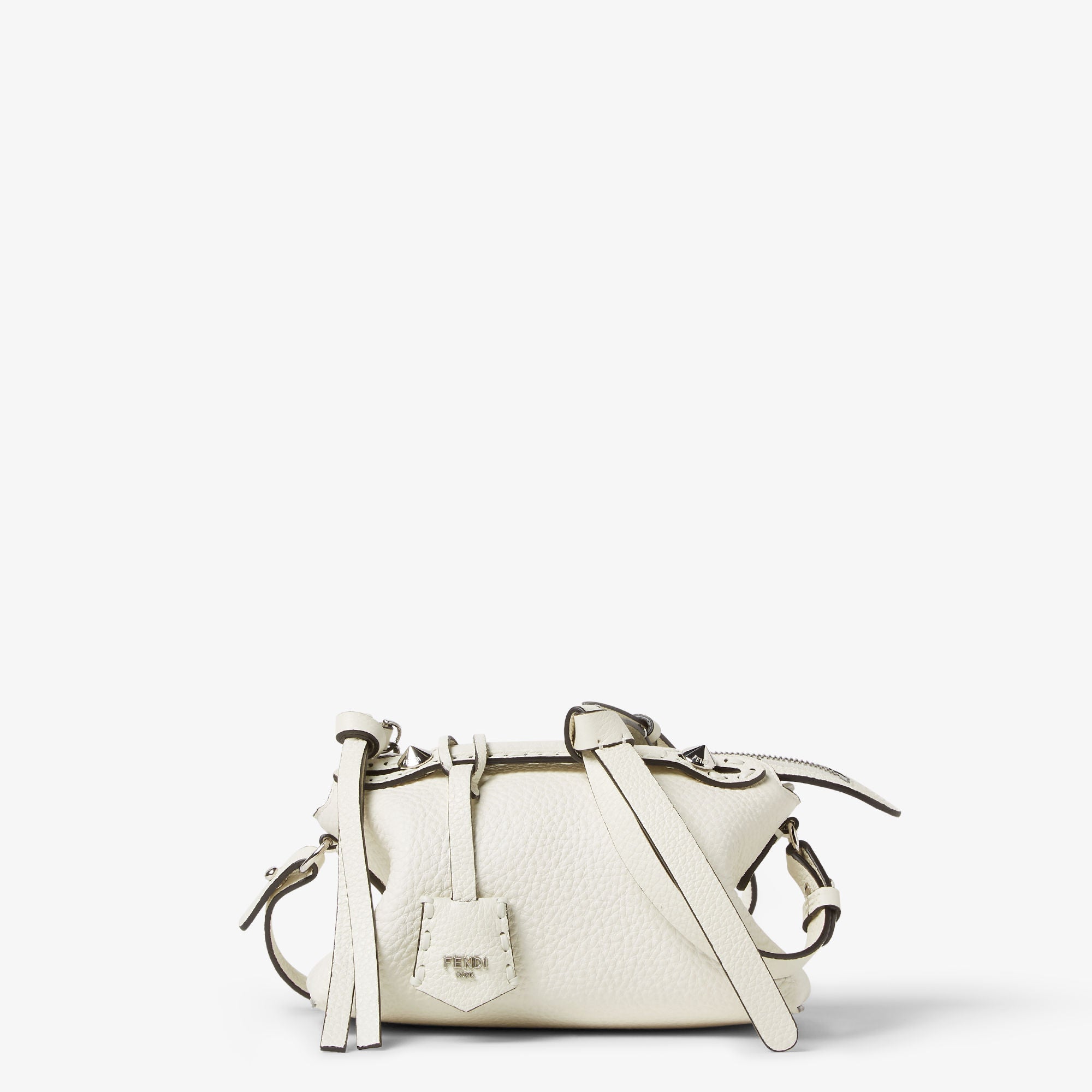 By The Way Selleria Mini White Selleria bag with 156 hand-sewn topstitches