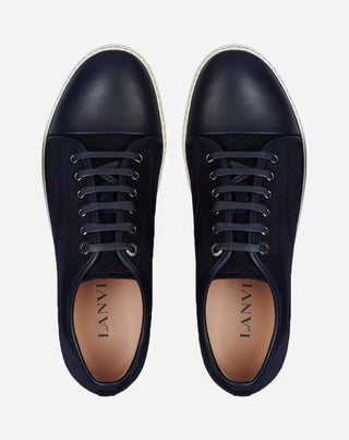 DBB1 LEATHER AND SUEDE SNEAKERS - NAVY BLUE