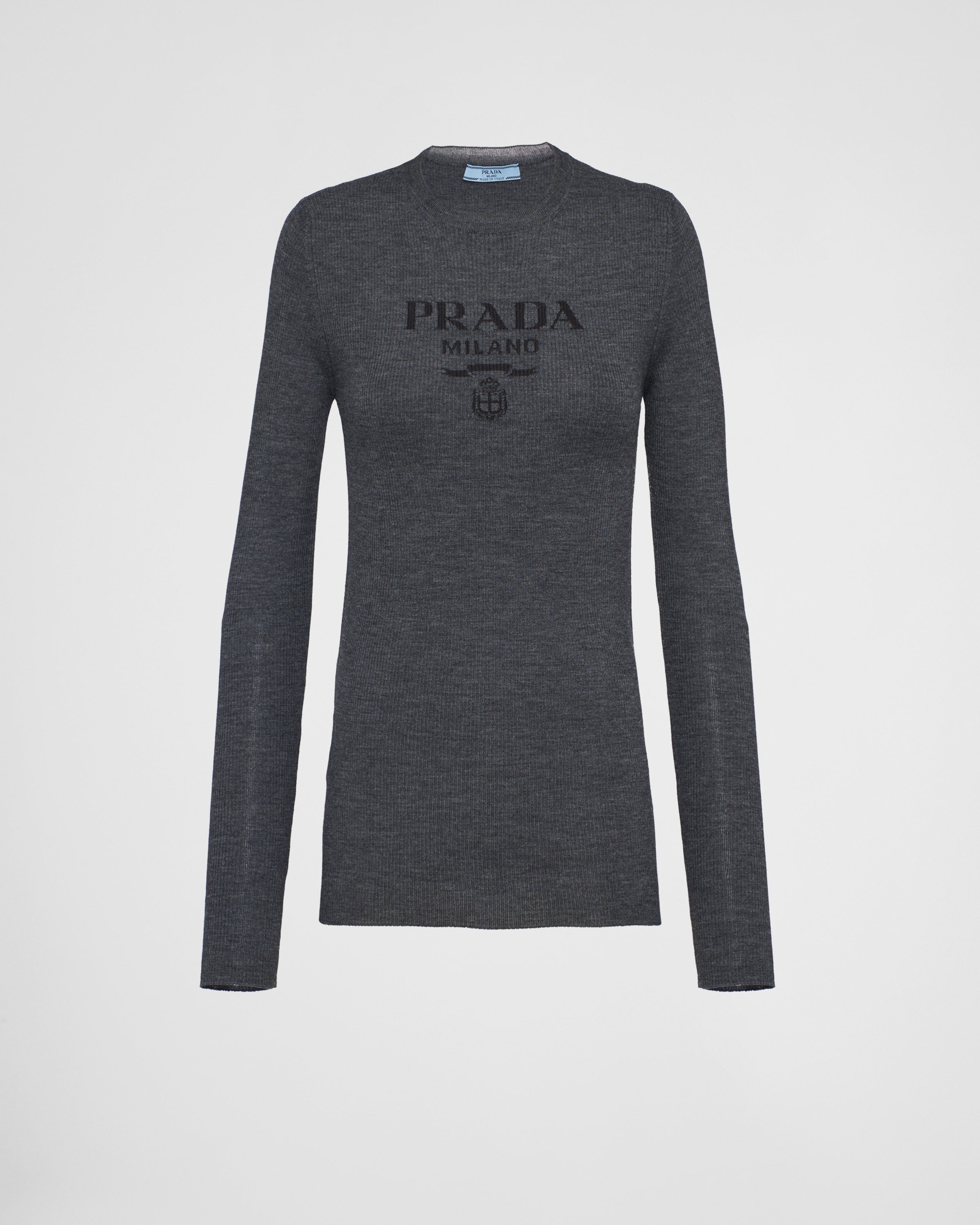 Superfine wool crew-neck sweater Anthracite Gray