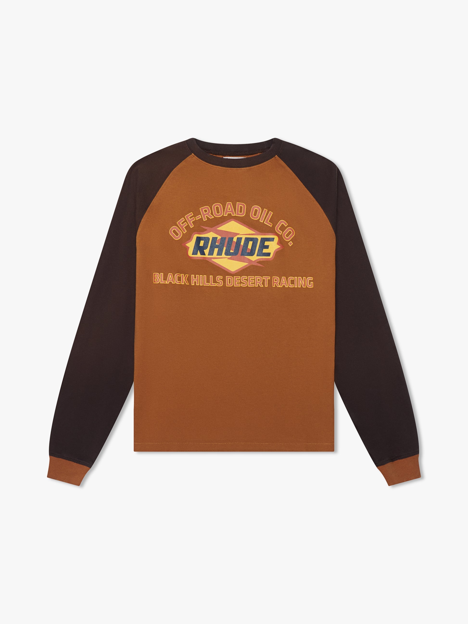BLACK HILLS RAGLAN LS TEE - CAMEL/BLACK