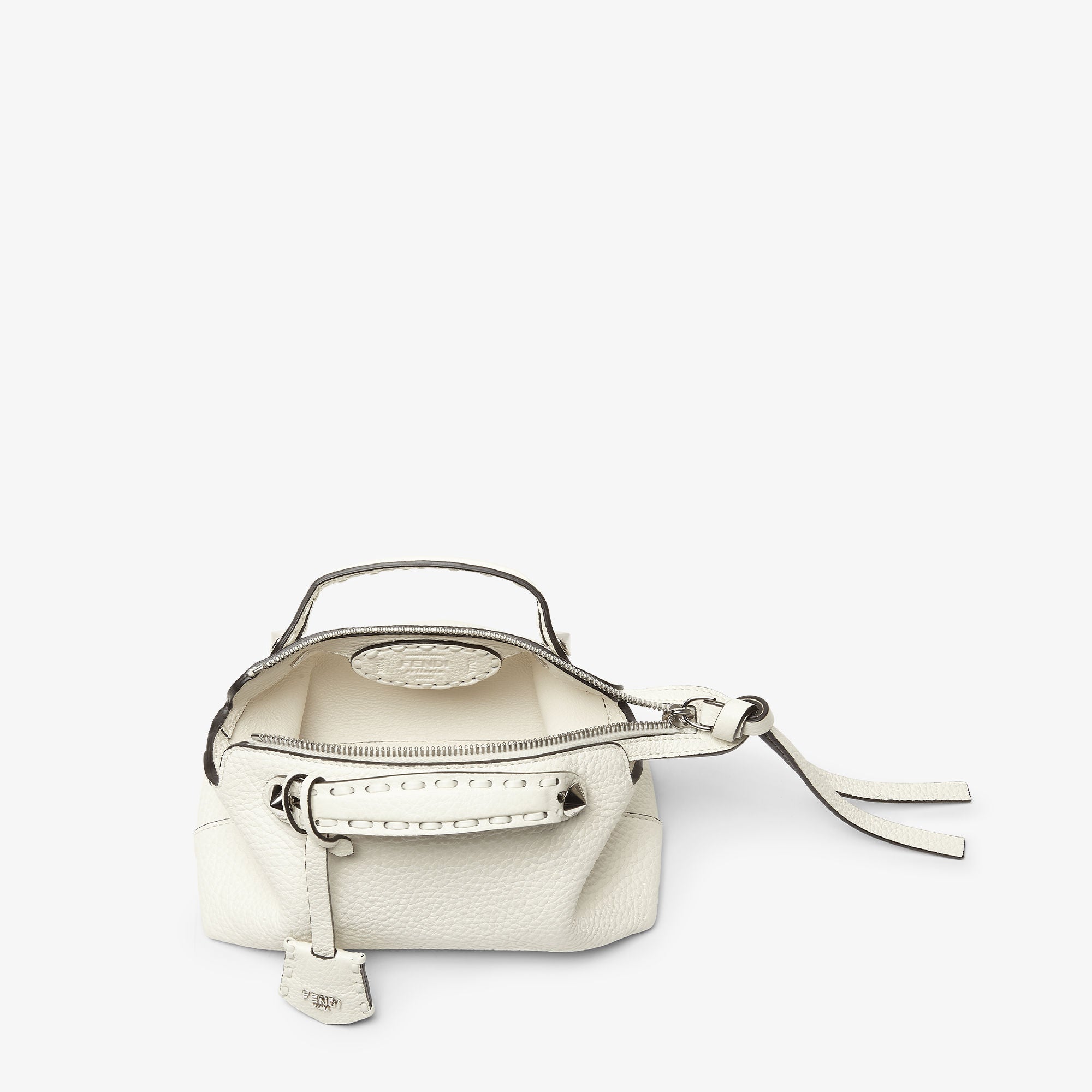 By The Way Selleria Mini White Selleria bag with 156 hand-sewn topstitches