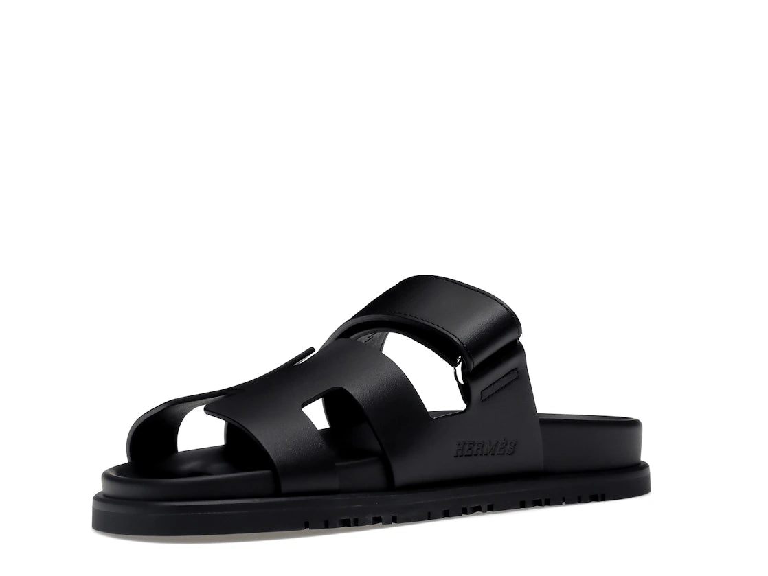 Hermès Chypre Sandal Noir Calfskin Leather