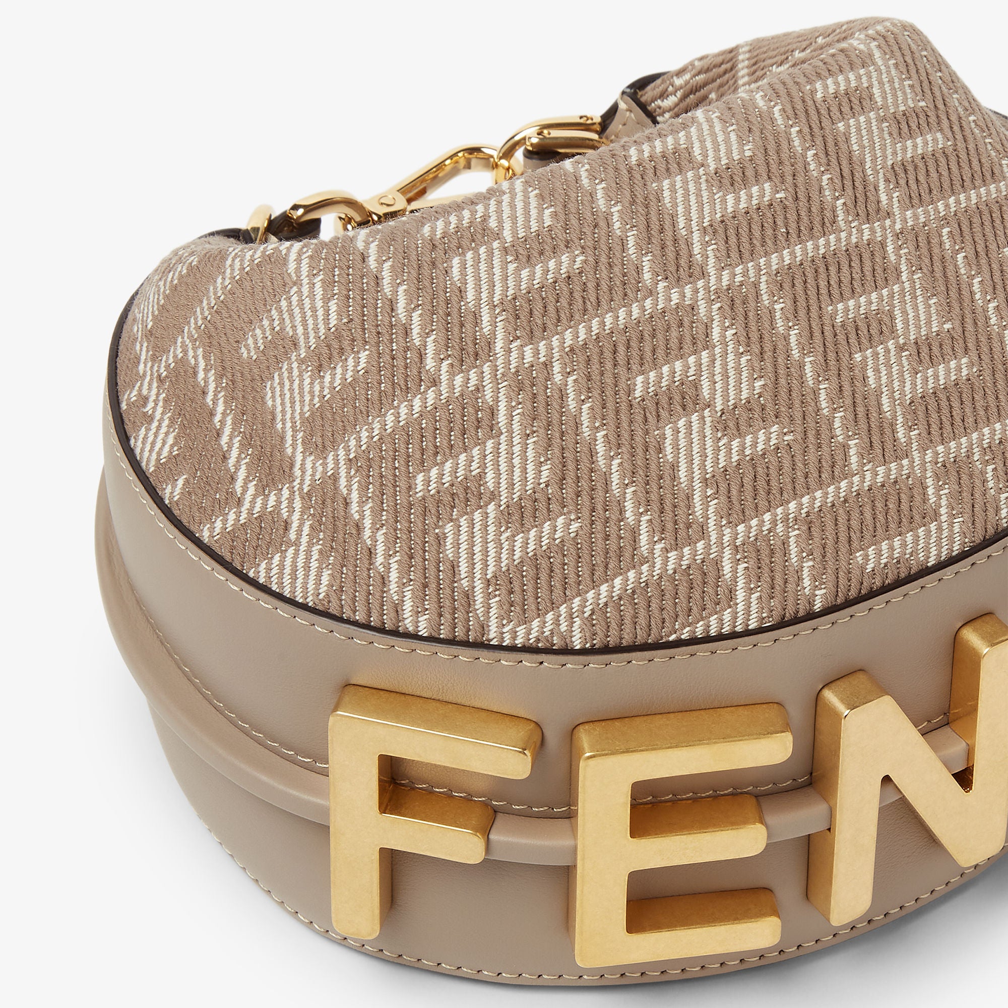 Fendigraphy Mini Dove gray denim-effect FF jacquard mini-bag