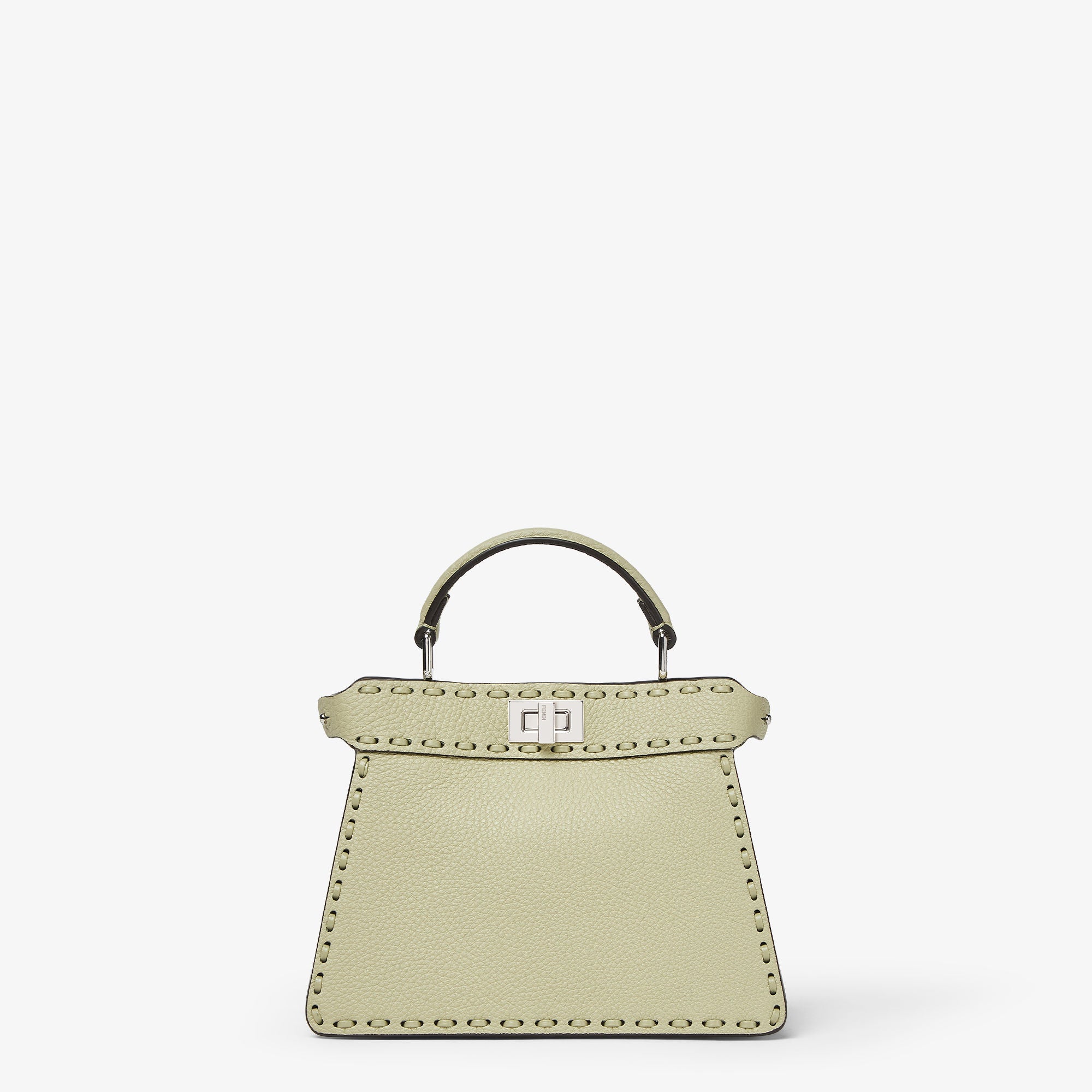 Peekaboo ISeeU Petite Sage green Selleria bag with 306 hand-sewn topstitches