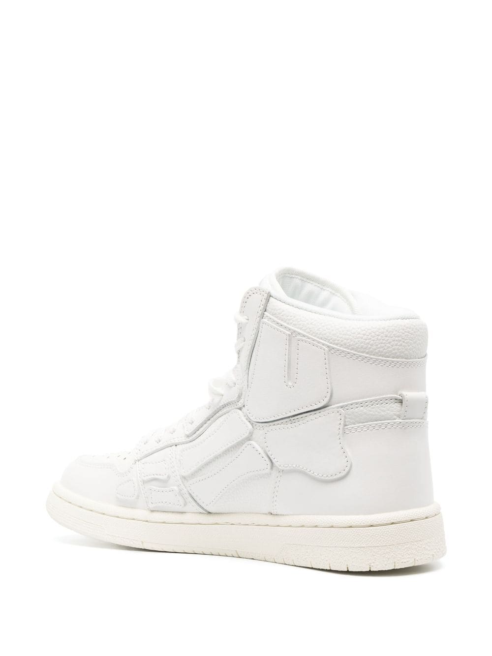 Skel appliqué leather high-top sneakers