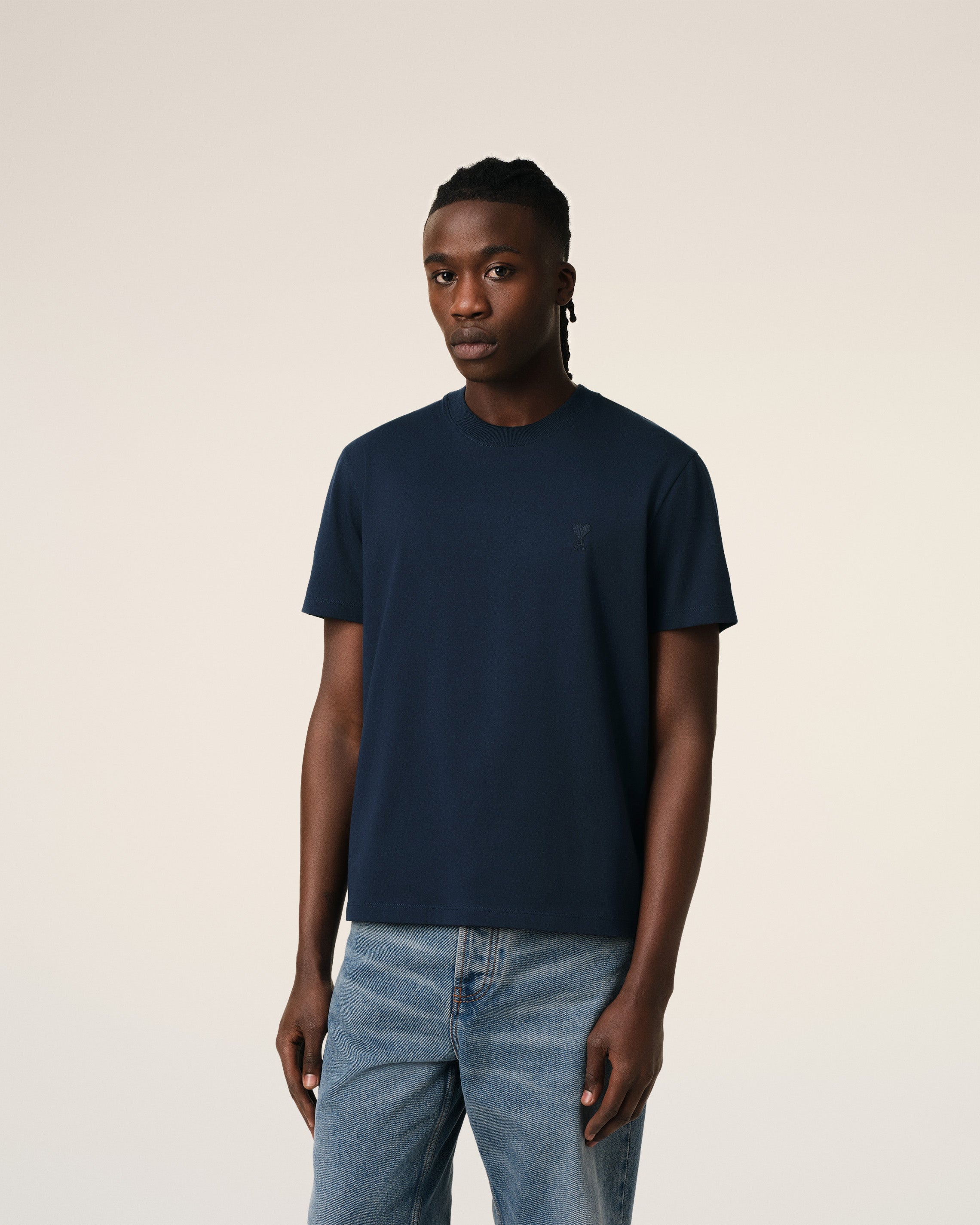 NAVY COTTON AMI DE COEUR T-SHIRT NIGHT BLUE