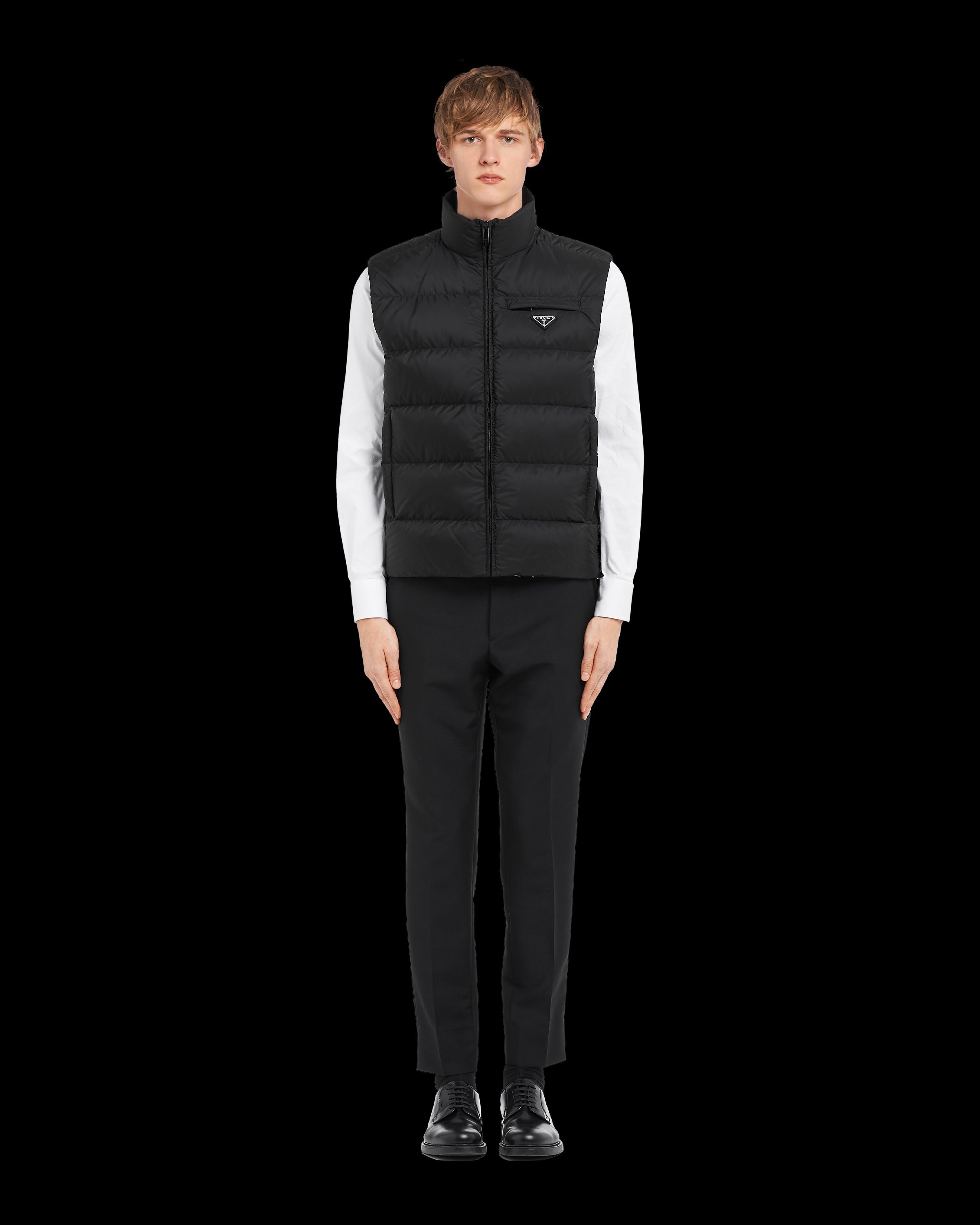 Padded Re-Nylon vest Black